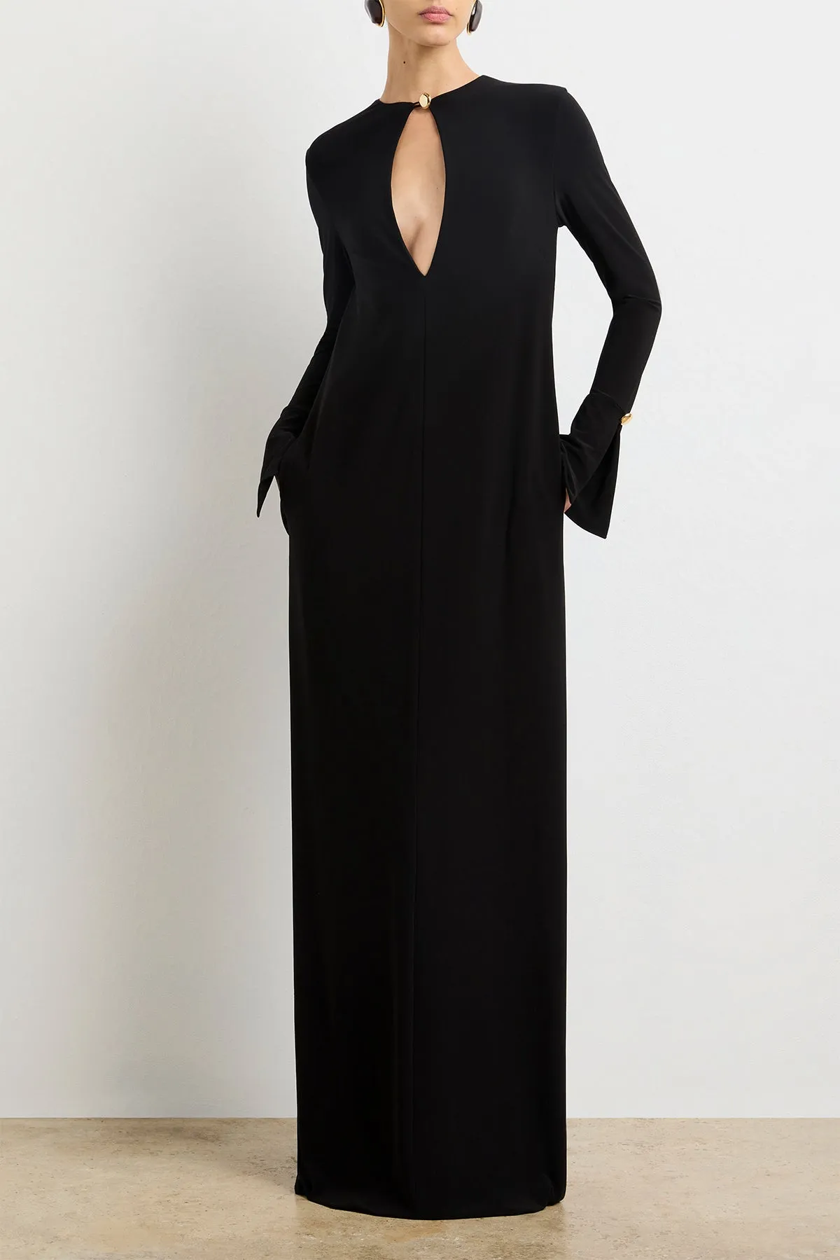 The Sylvie Gown in Black Jersey sold by Brandon Maxwell product image thumbnail 2