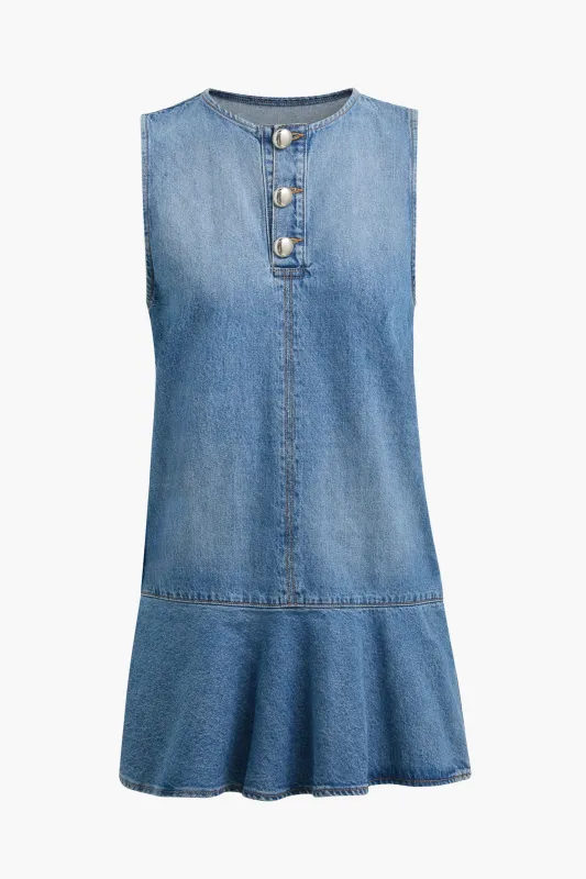 The Rosie Denim Mini Dress in Vintage Wash made by Brandon Maxwell