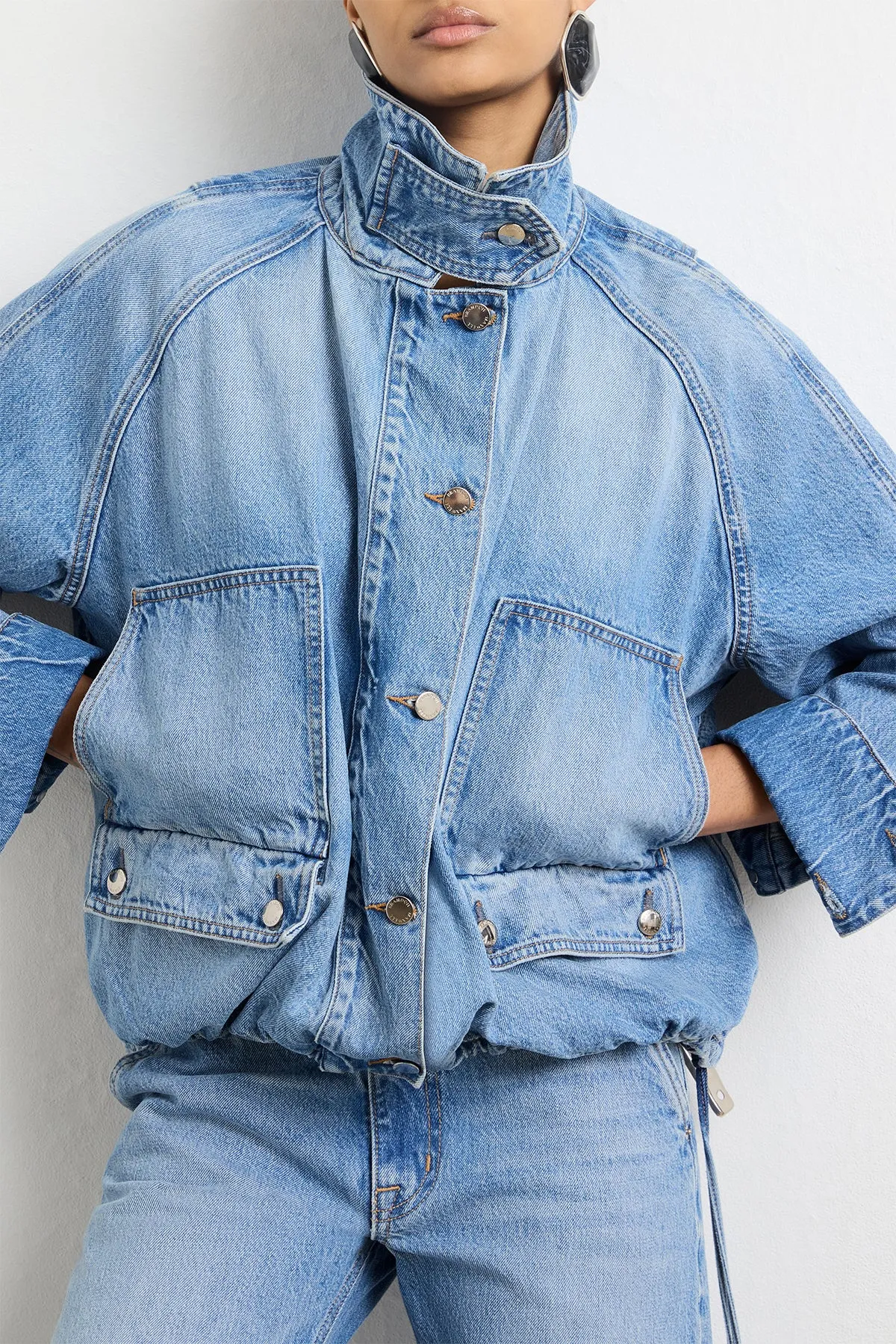 The Harper Balloon Jacket in Vintage Wash Denim sold by Brandon Maxwell product image thumbnail 2
