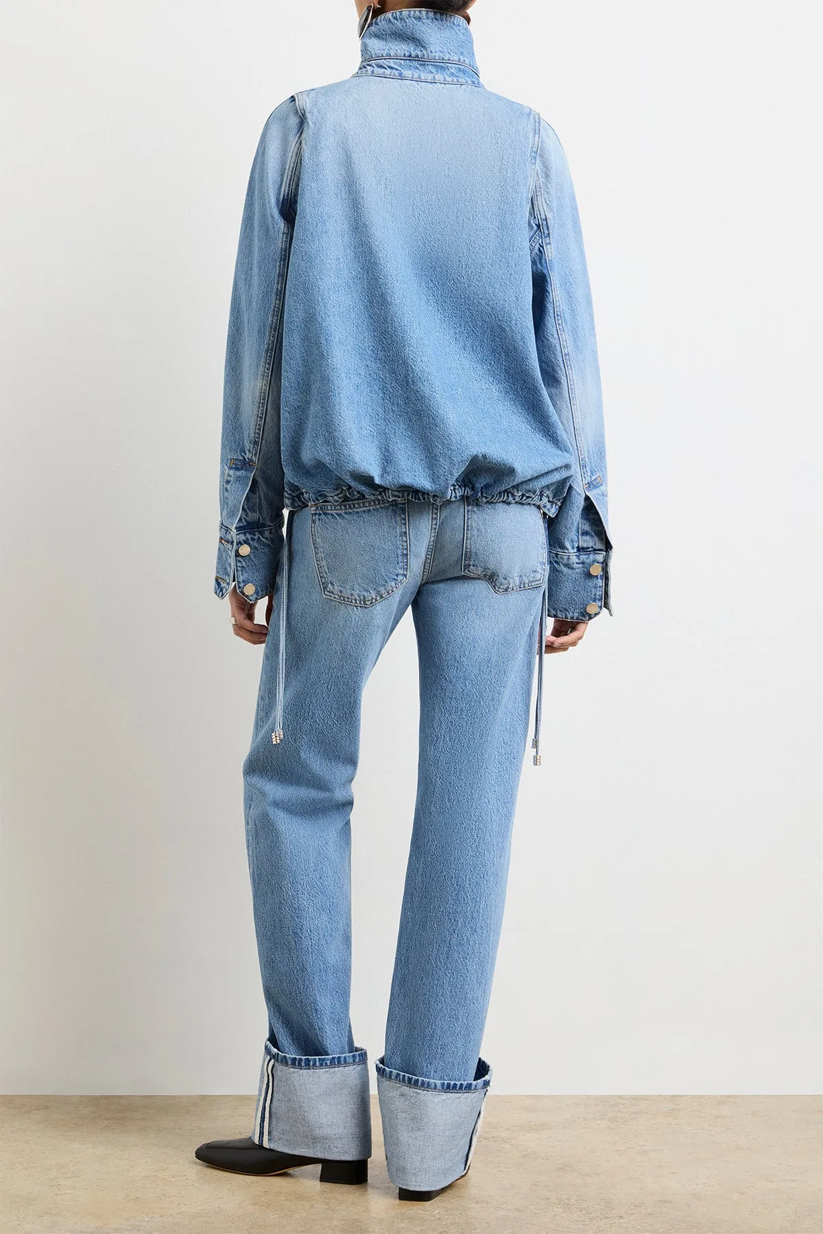 The Harper Balloon Jacket in Vintage Wash Denim sold by Brandon Maxwell product image thumbnail 5