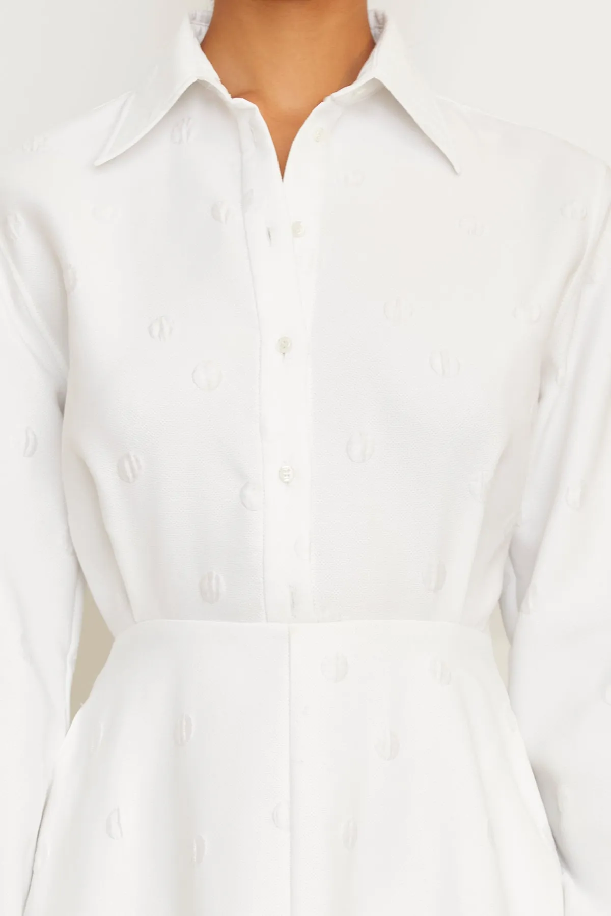 The Maggie Shirtdress in White Polka Dot sold by Brandon Maxwell product image thumbnail 4