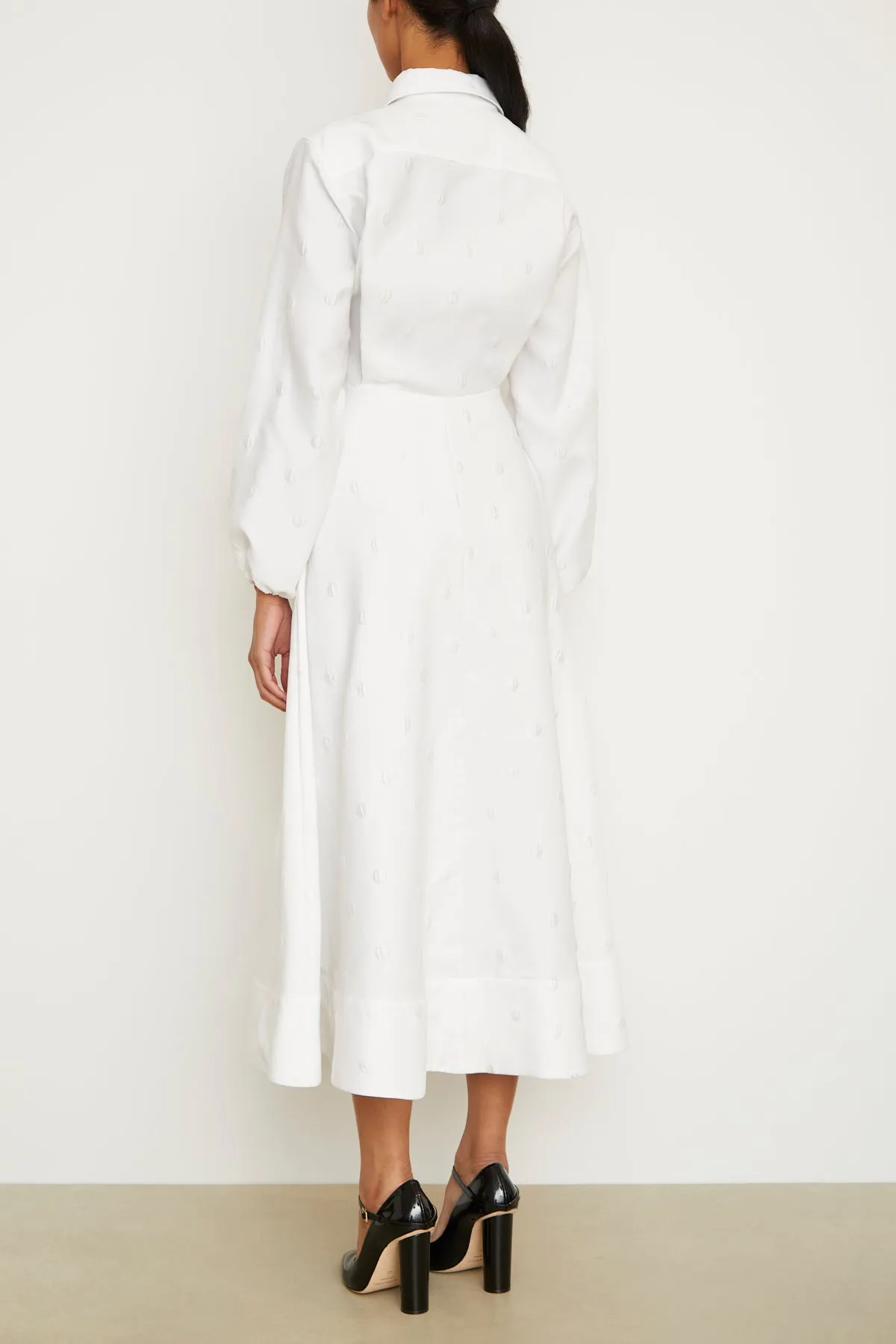 The Maggie Shirtdress in White Polka Dot sold by Brandon Maxwell product image thumbnail 3