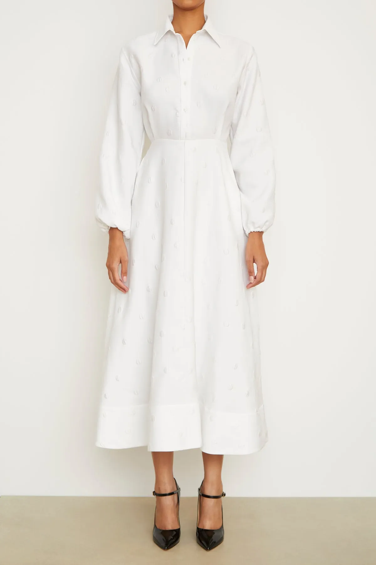 The Maggie Shirtdress in White Polka Dot sold by Brandon Maxwell product image thumbnail 2