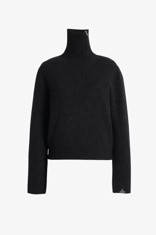 Addison Turtleneck in Black made by Brandon Maxwell