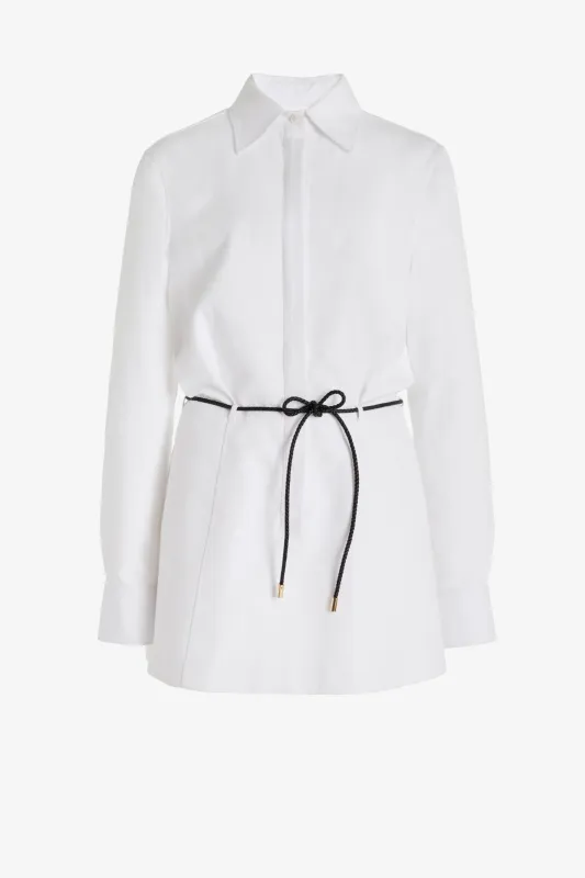 Lula Shirtdress in White made by Brandon Maxwell