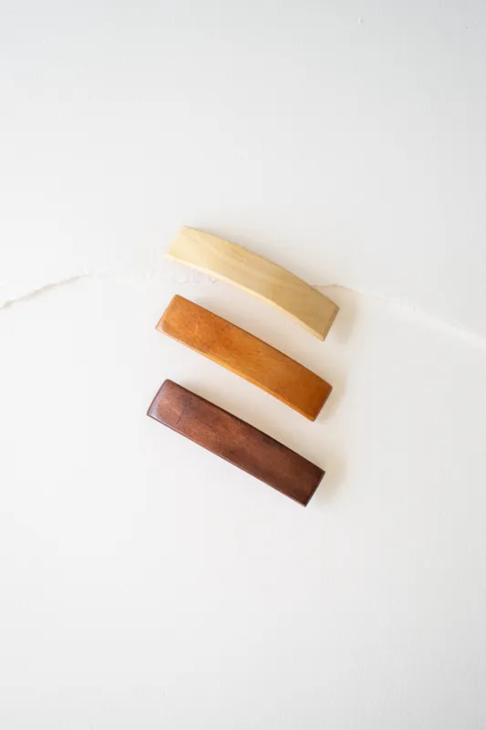 Shashi Wooden Hair Barrette made by Tiepology