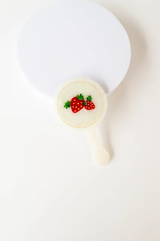 Eco Vintage Strawberry Farm Makeup Mirror with Pouch made by Tiepology