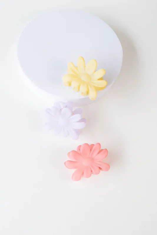 Ice Matte Floral Hair Claw Clip sold by Tiepology