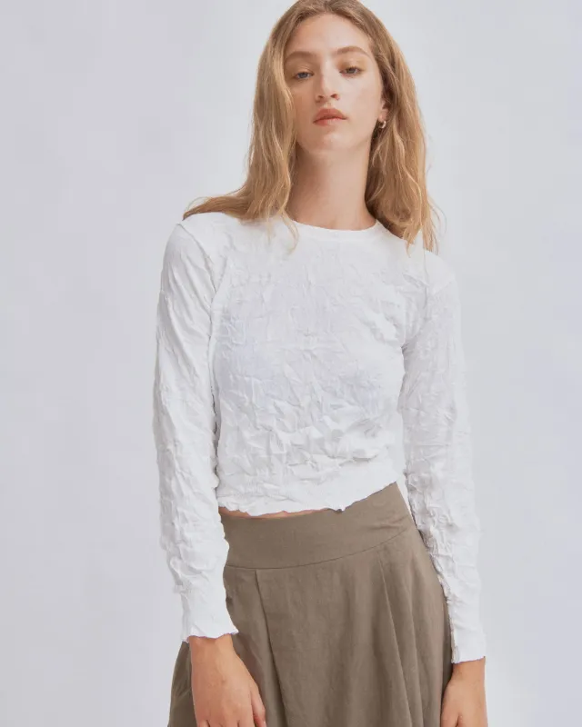 Crinkled Pullover in  White made by Sayaka Davis