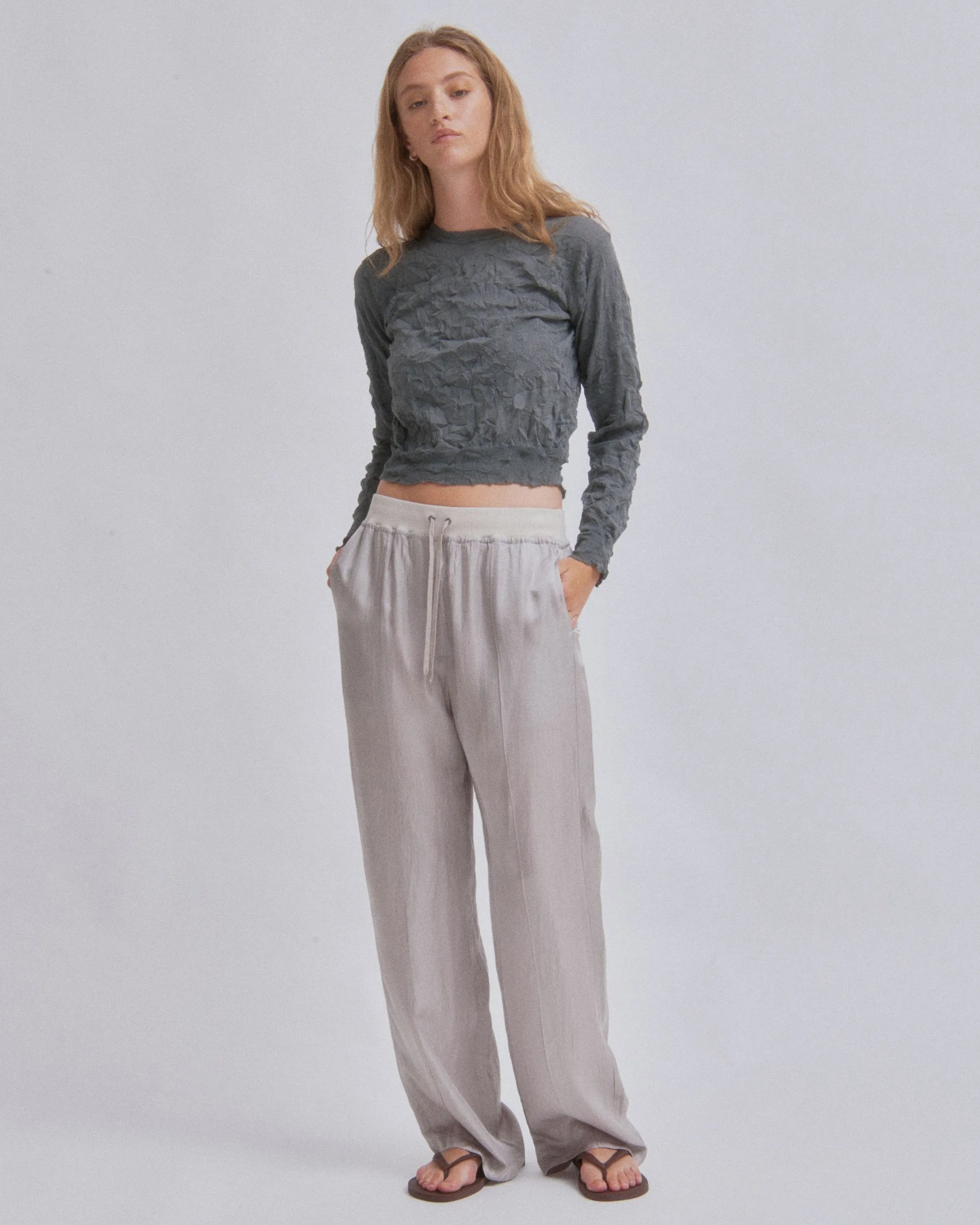 Crinkled Pullover in Steel sold by Sayaka Davis product image thumbnail 4