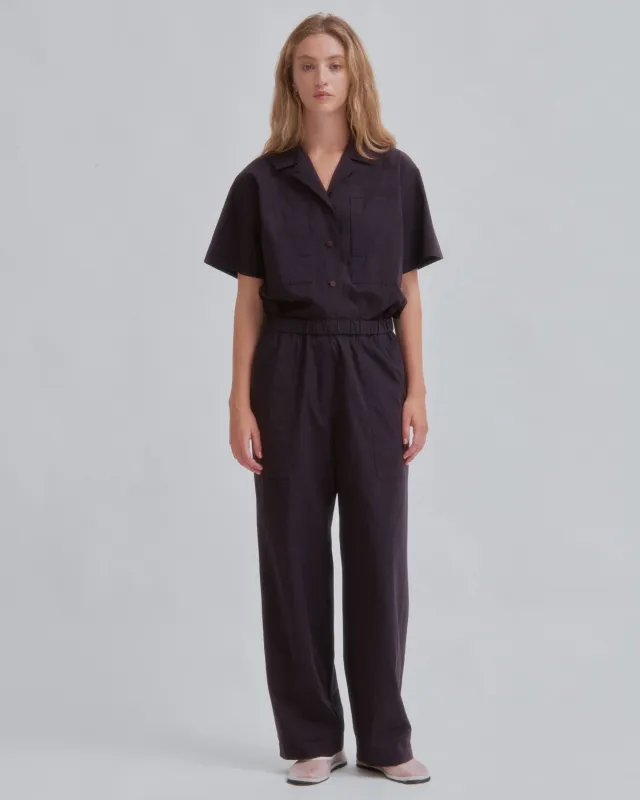 Coverall in Raisin made by Sayaka Davis