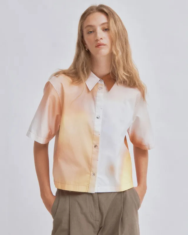 Cropped Shirt in Print made by Sayaka Davis