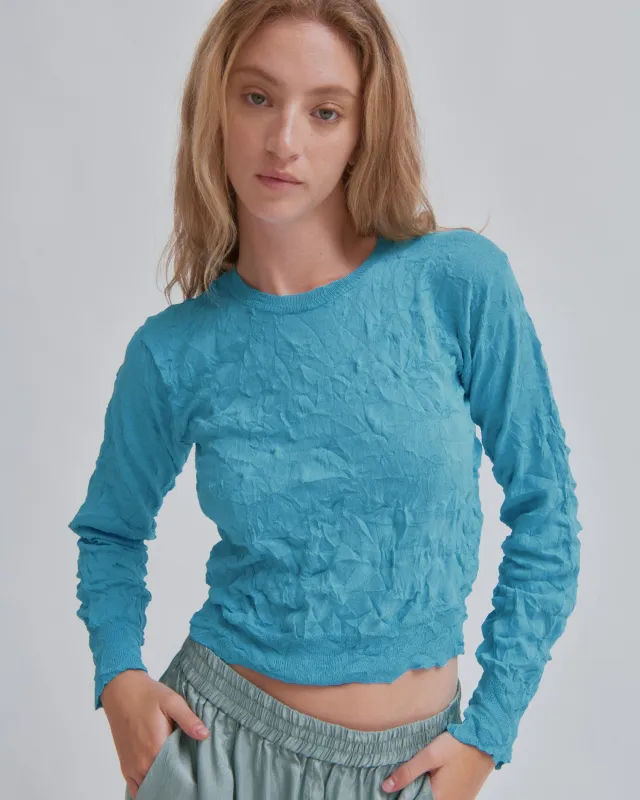 Crinkled Pullover in Teal made by Sayaka Davis