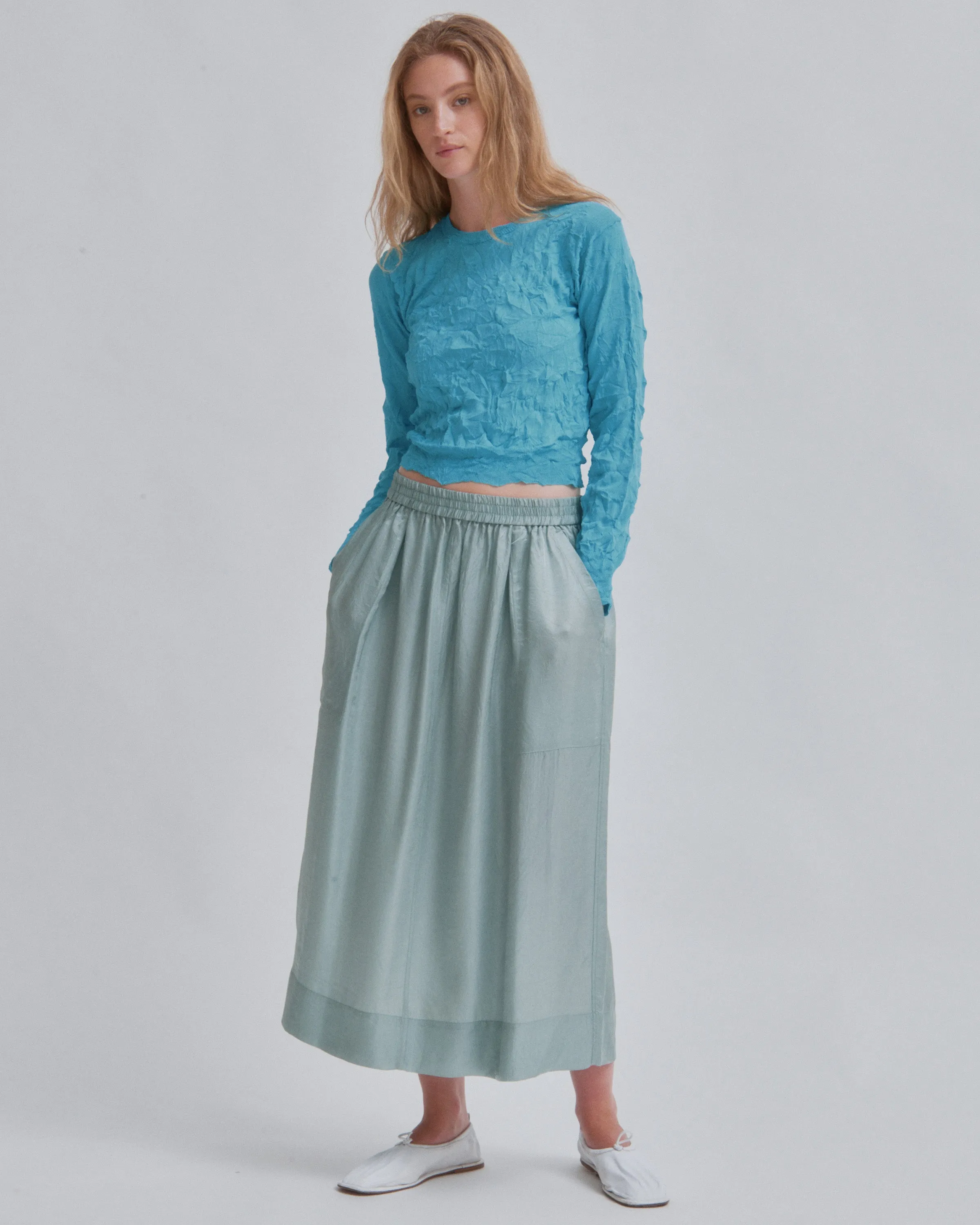 Crinkled Pullover in Teal sold by Sayaka Davis product image thumbnail 2