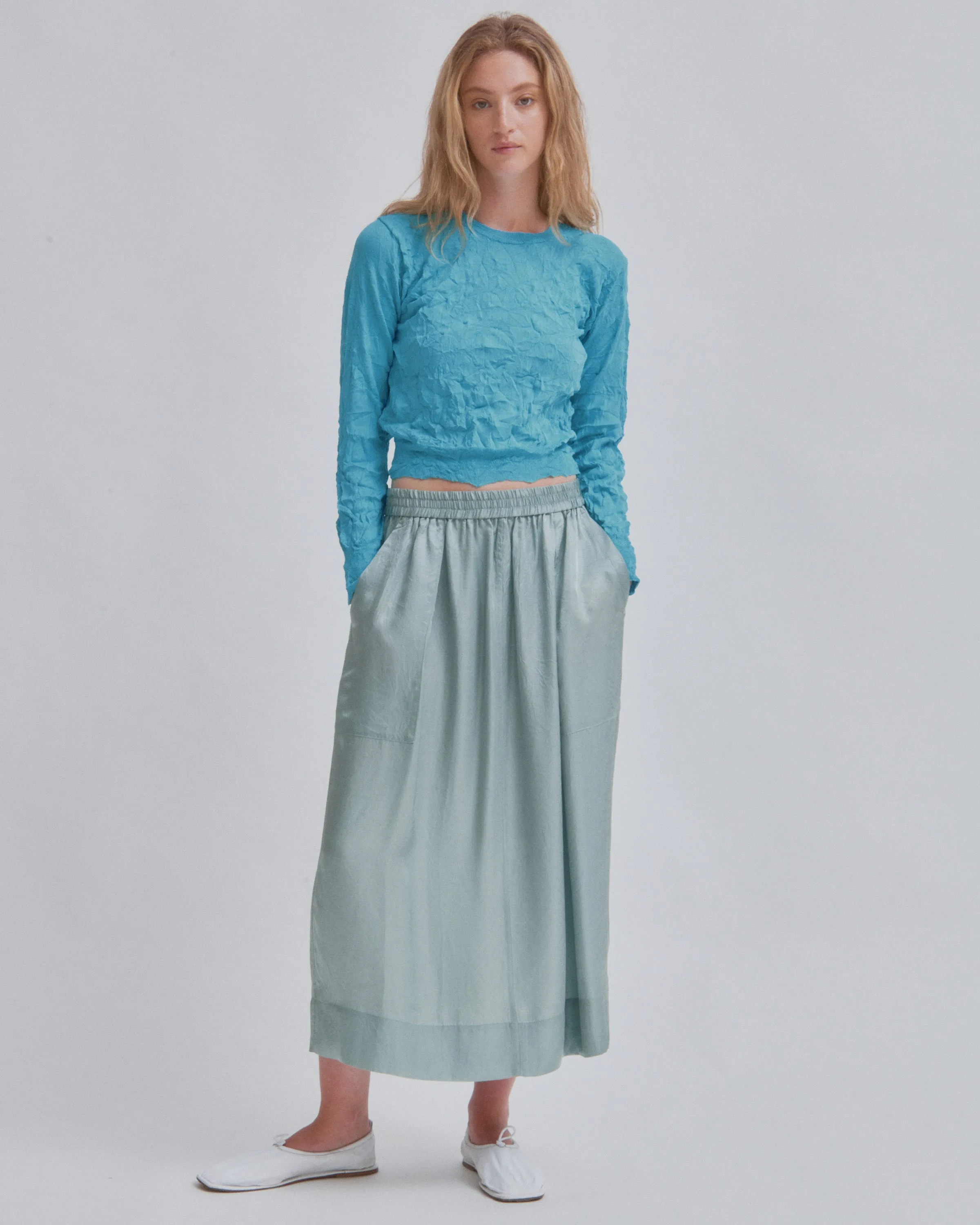 Crinkled Pullover in Teal sold by Sayaka Davis product image thumbnail 3