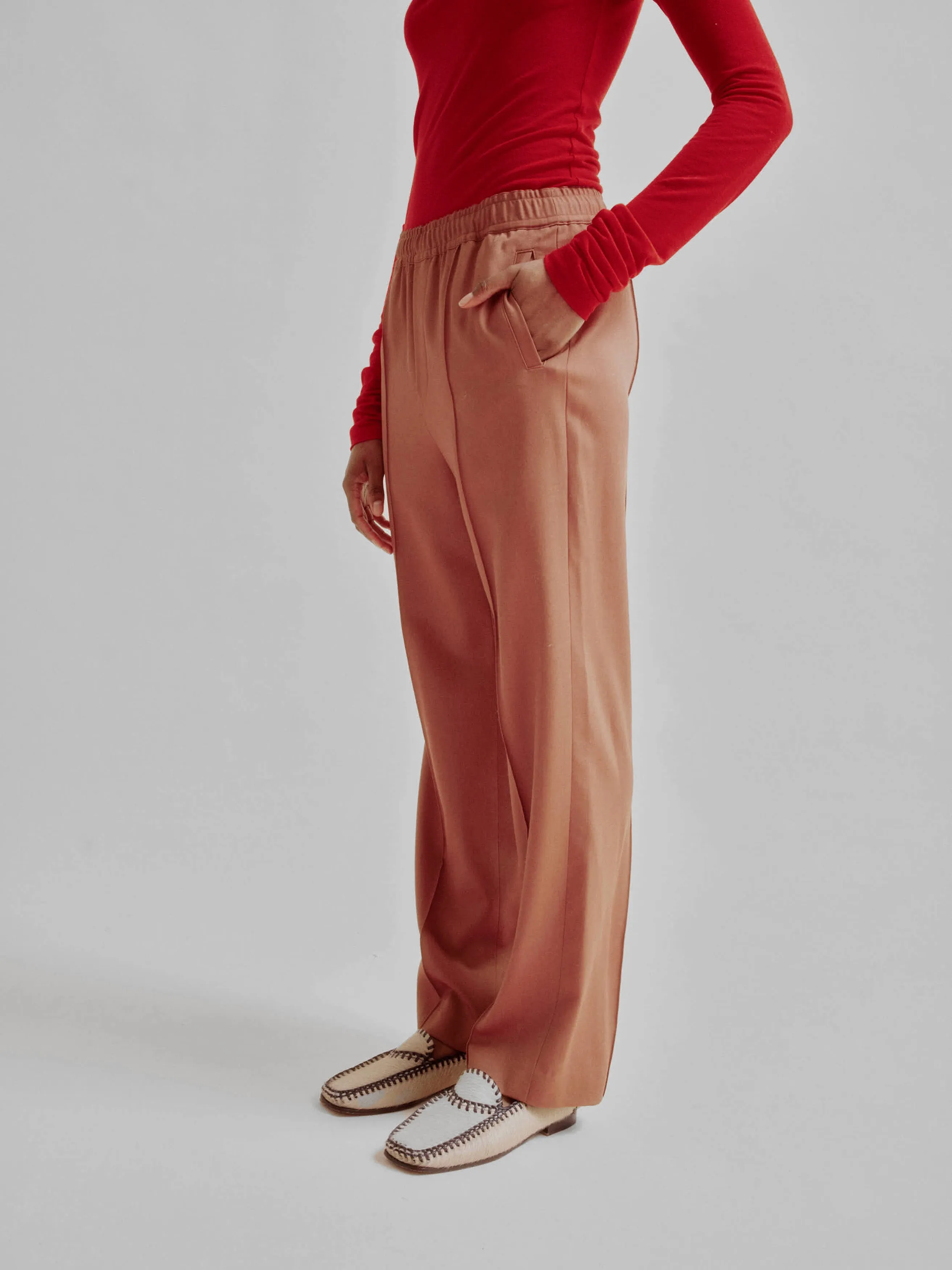 Wool Track Pants in Clay sold by Sayaka Davis product image thumbnail 2