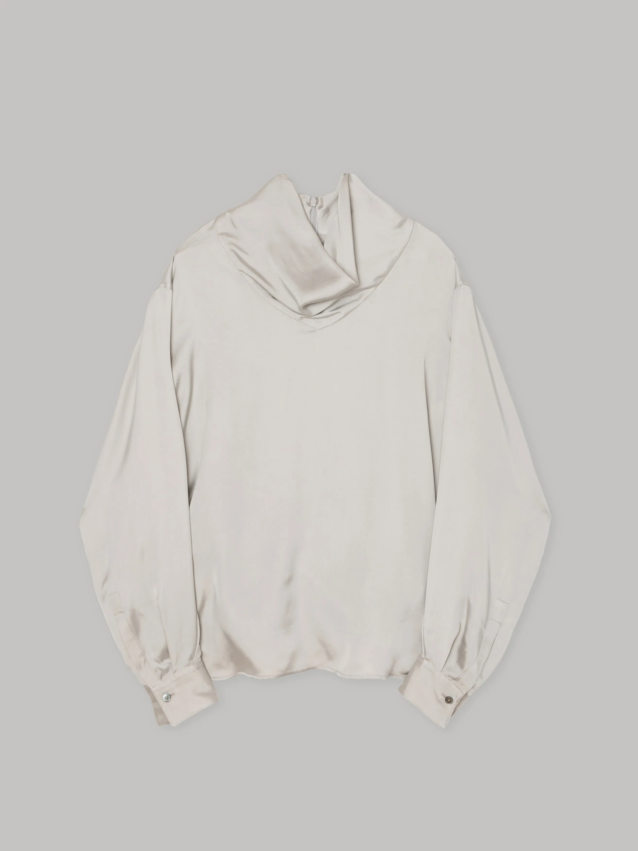 Scarf Collar Blouse in Moon Gray sold by Sayaka Davis