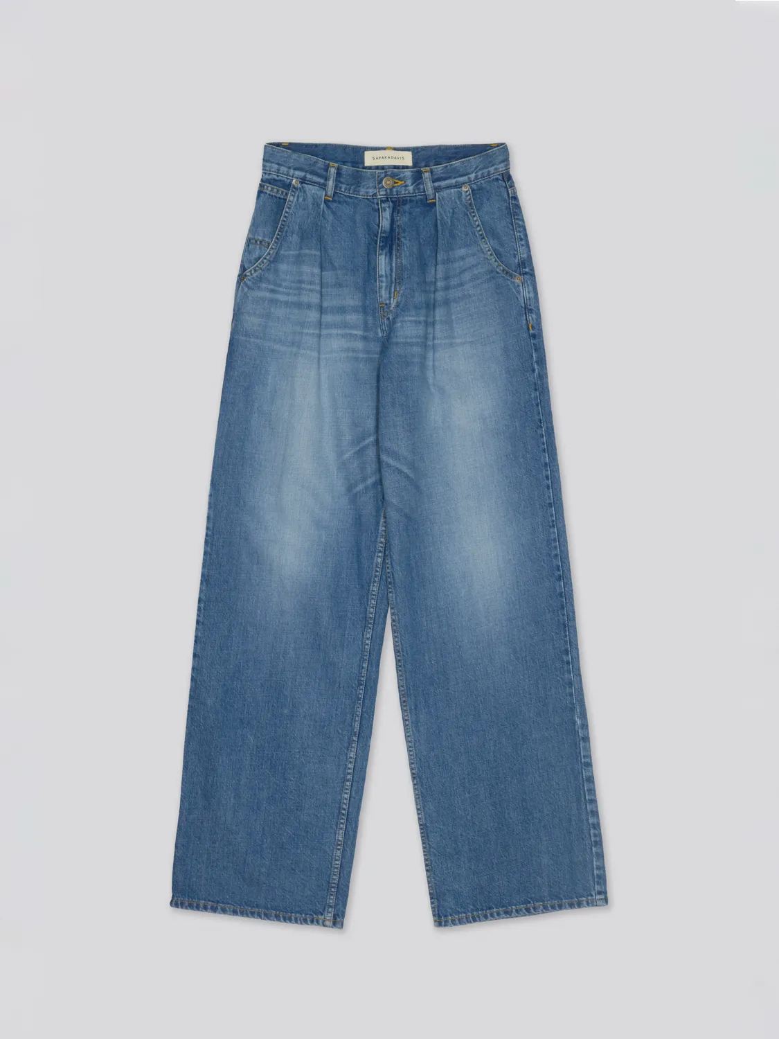 LIGHT WEIGHT TUCKED WIDE-LEG DENIM IN LIGHT BLUE sold by Sayaka Davis product image thumbnail 4