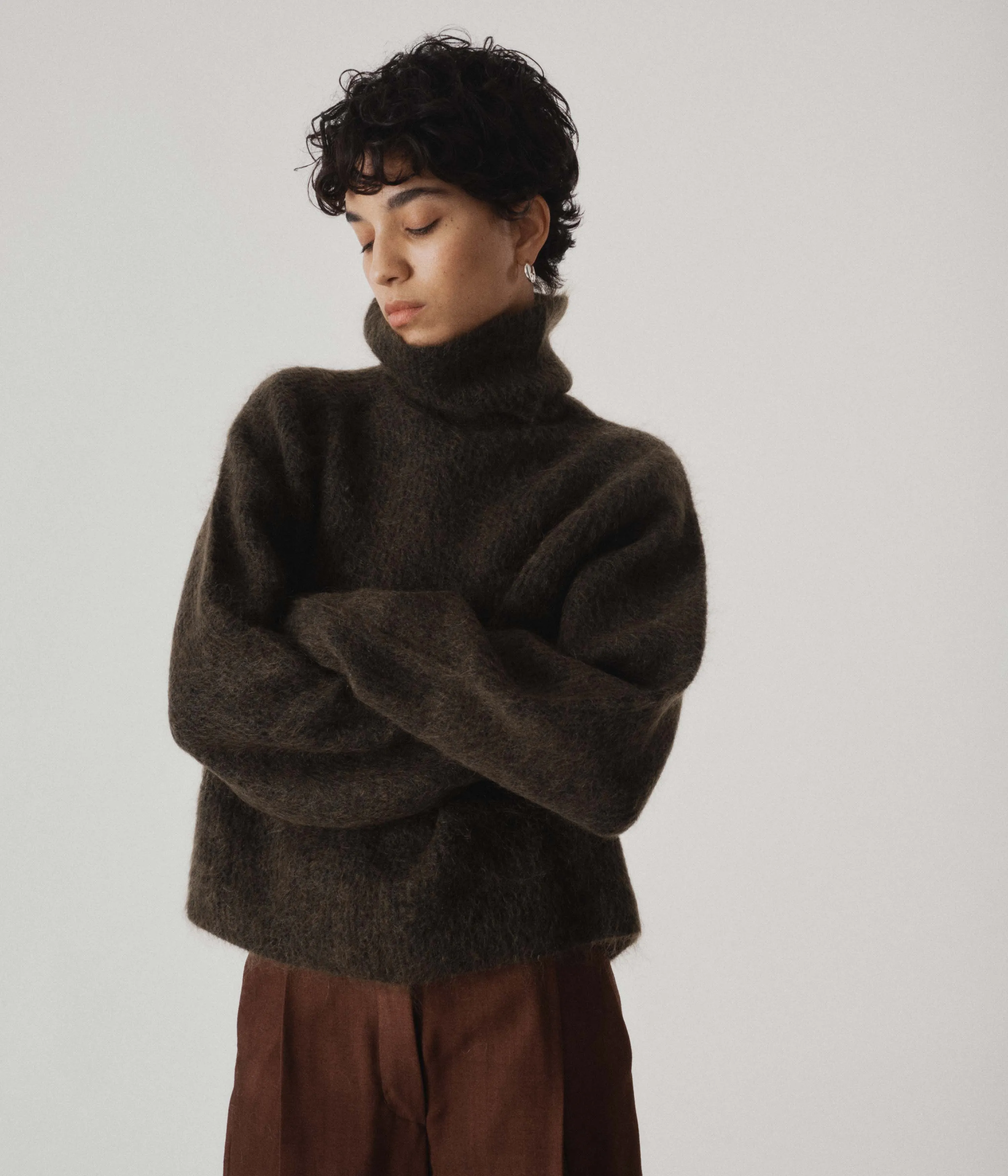 Mohair Highneck in Olive sold by Sayaka Davis