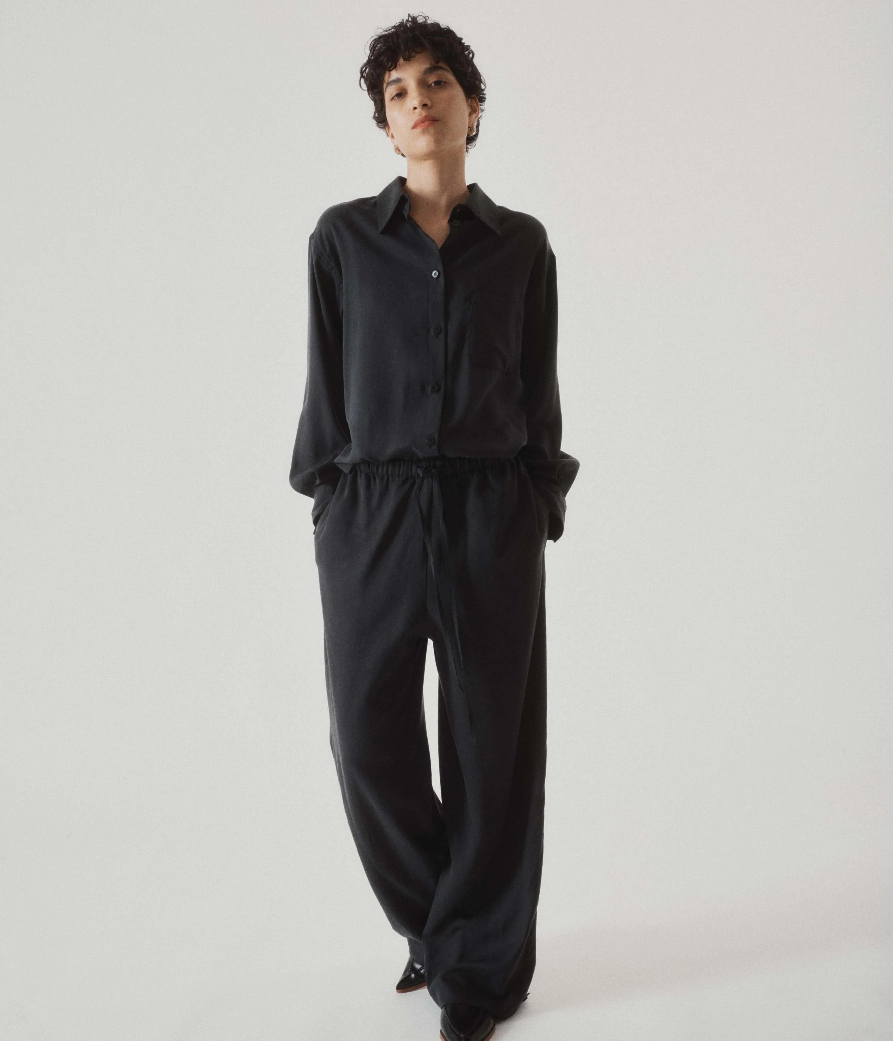 PULL-ON JUMPSUIT IN CHARCOAL sold by Sayaka Davis product image thumbnail 2