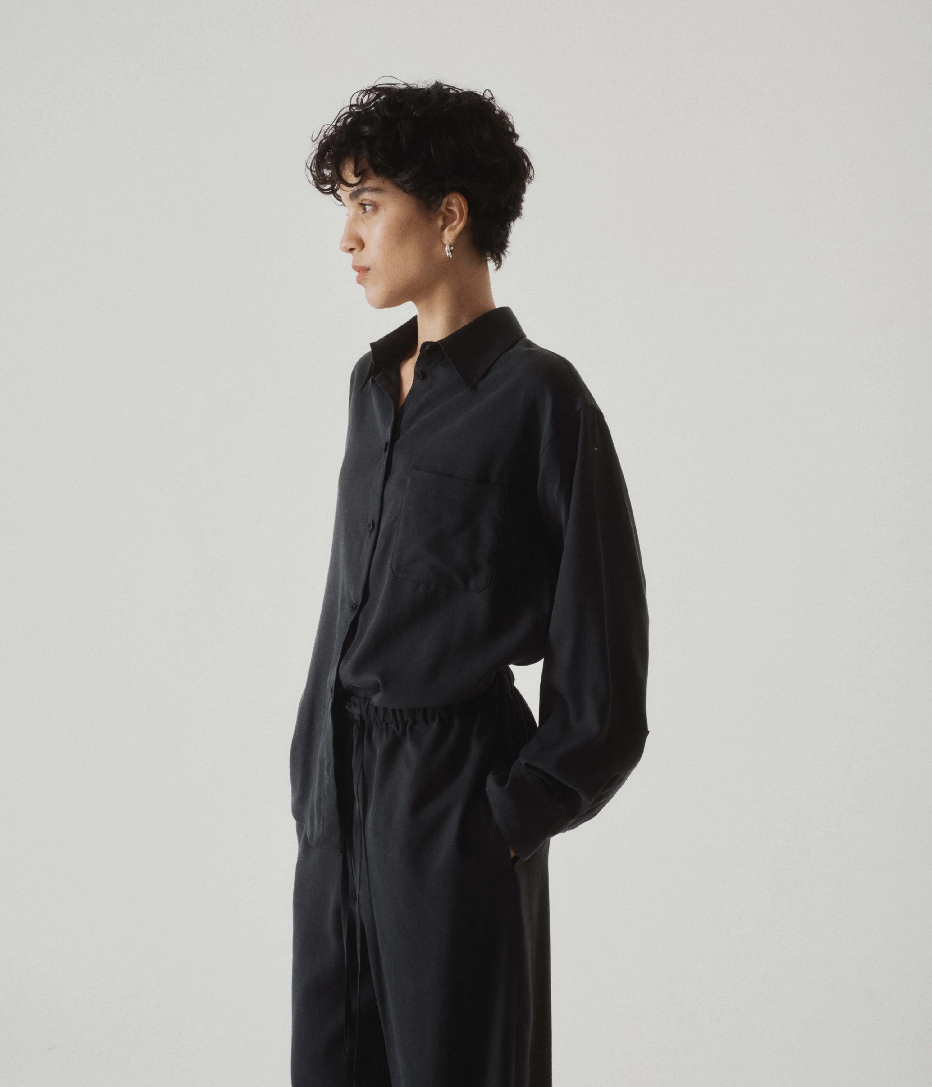 PULL-ON JUMPSUIT IN CHARCOAL sold by Sayaka Davis product image thumbnail 4