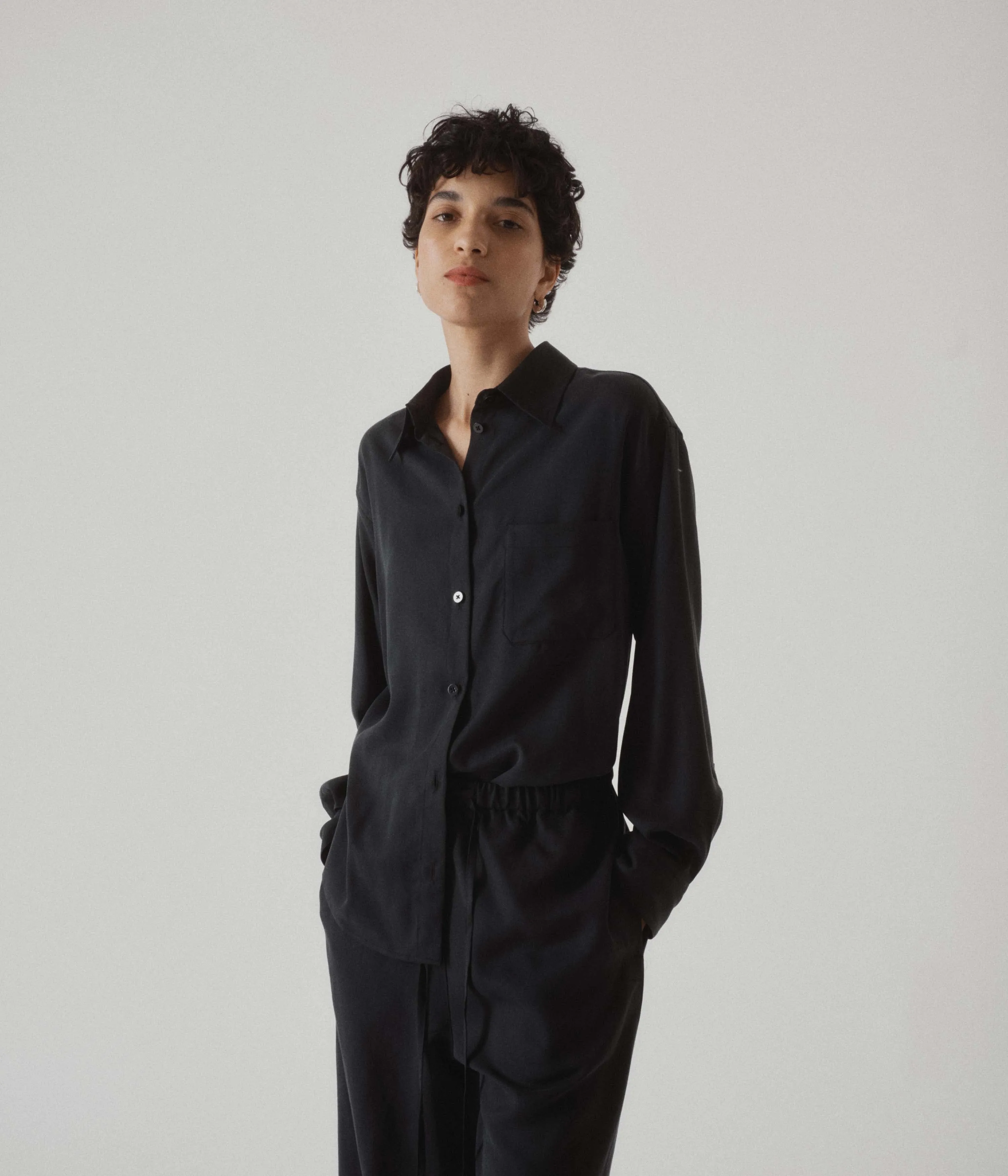 PULL-ON JUMPSUIT IN CHARCOAL sold by Sayaka Davis product image thumbnail 3