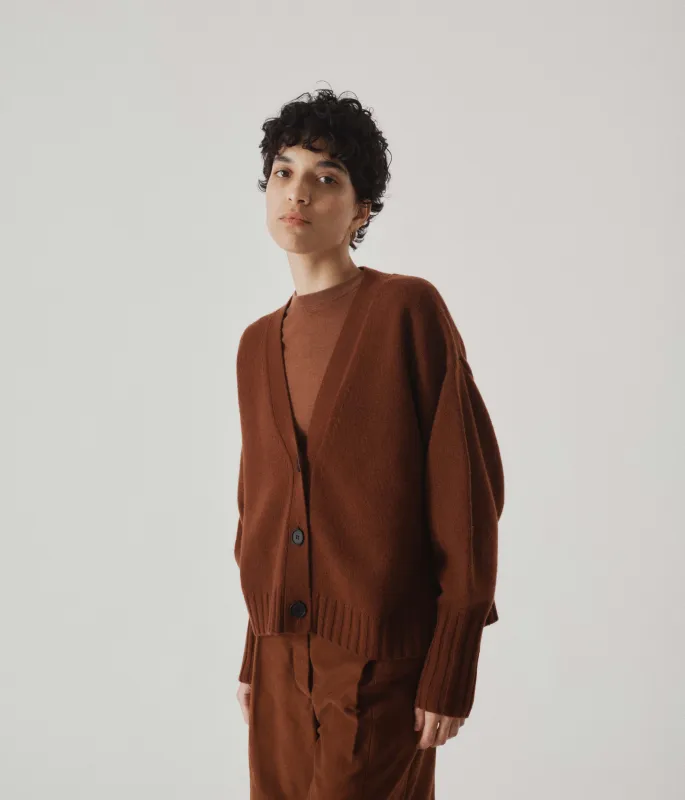 BALLOON SLEEVE CARDIGAN IN CINNAMON made by Sayaka Davis