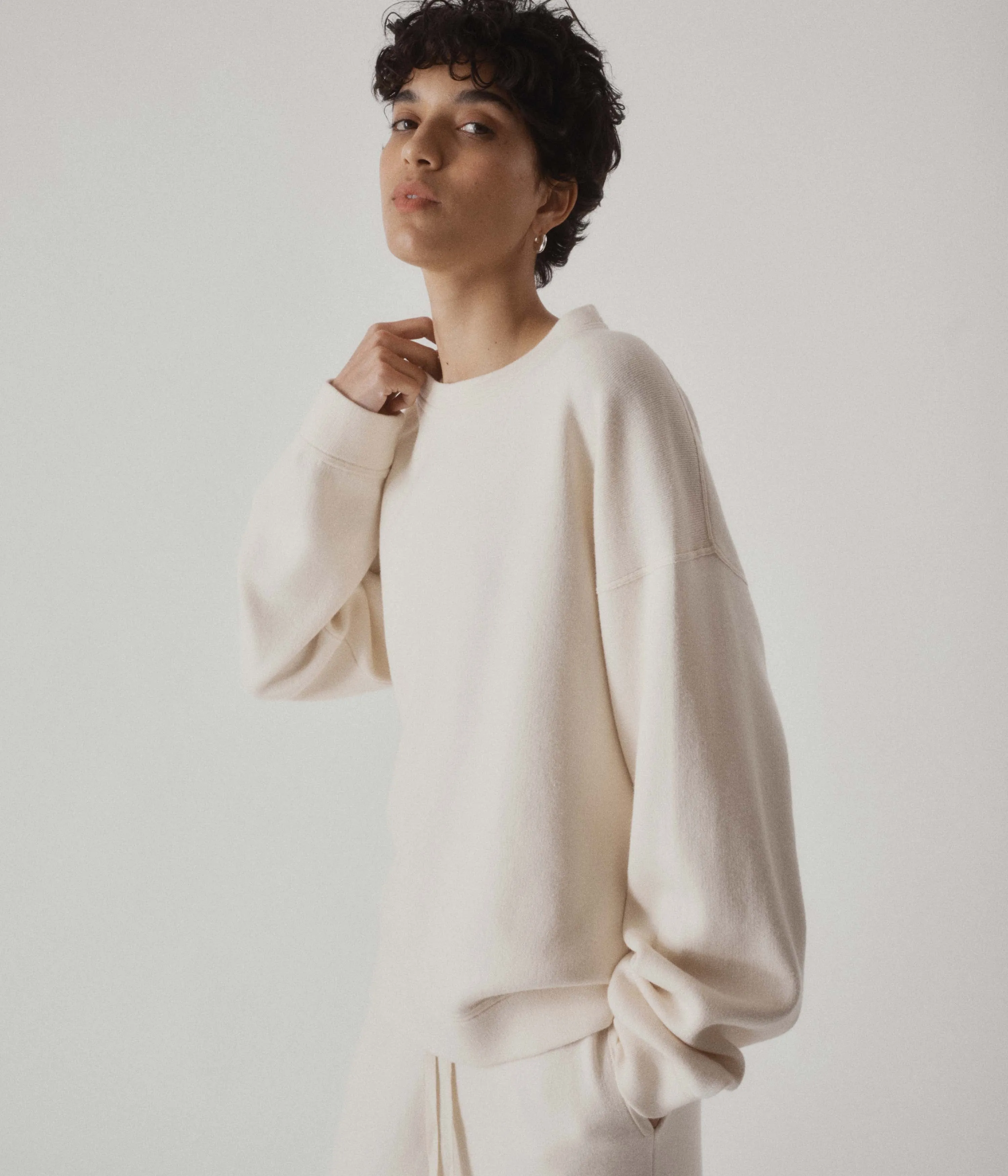 KNIT SWEATSHIRT IN IVORY sold by Sayaka Davis