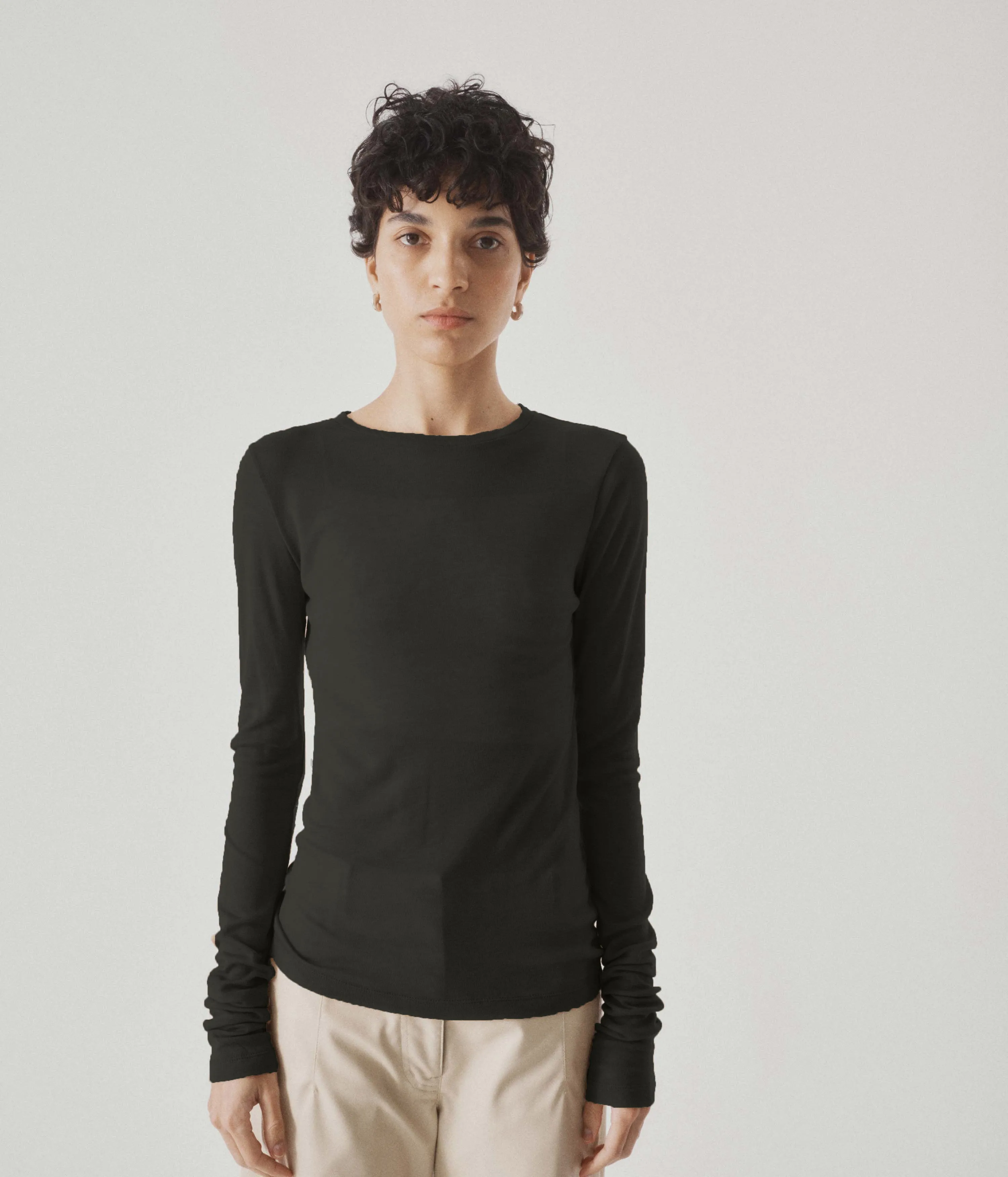 SHEER LONG TEE IN DEEP FOREST sold by Sayaka Davis