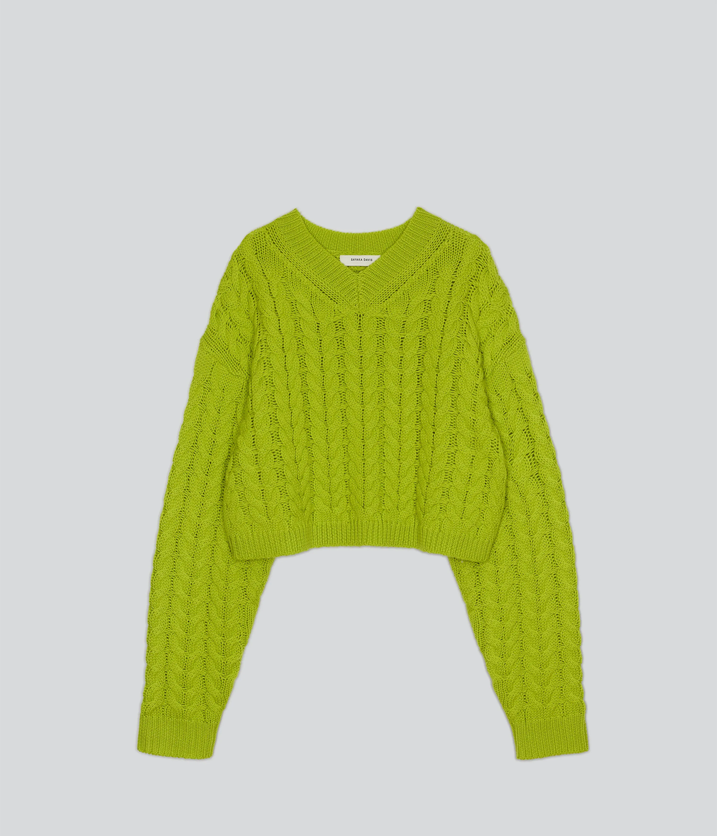 Cable Sweater in Wasabi sold by Sayaka Davis product image thumbnail 4