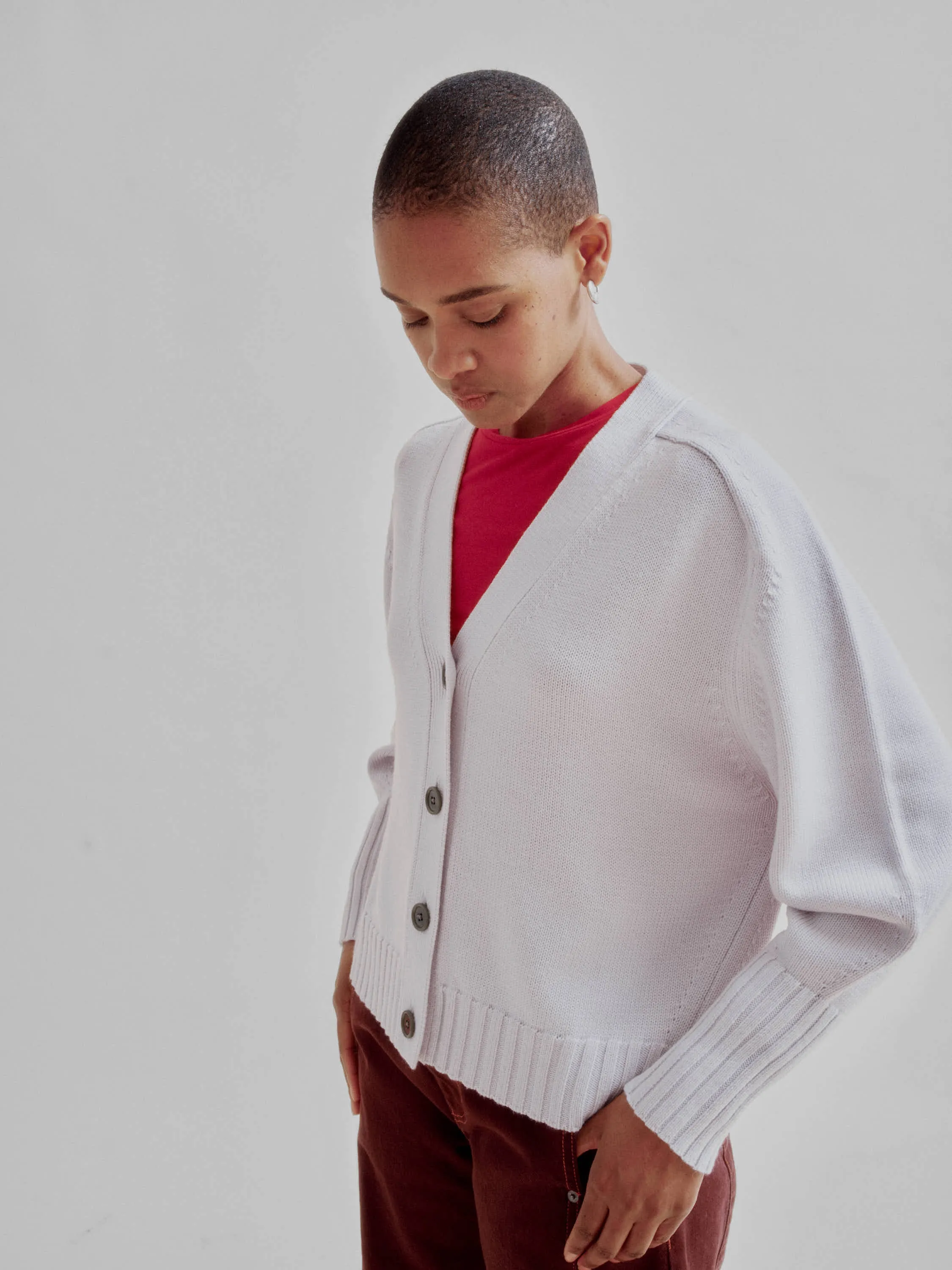 Balloon Sleeve Cardigan in Ice Gray sold by Sayaka Davis product image thumbnail 4