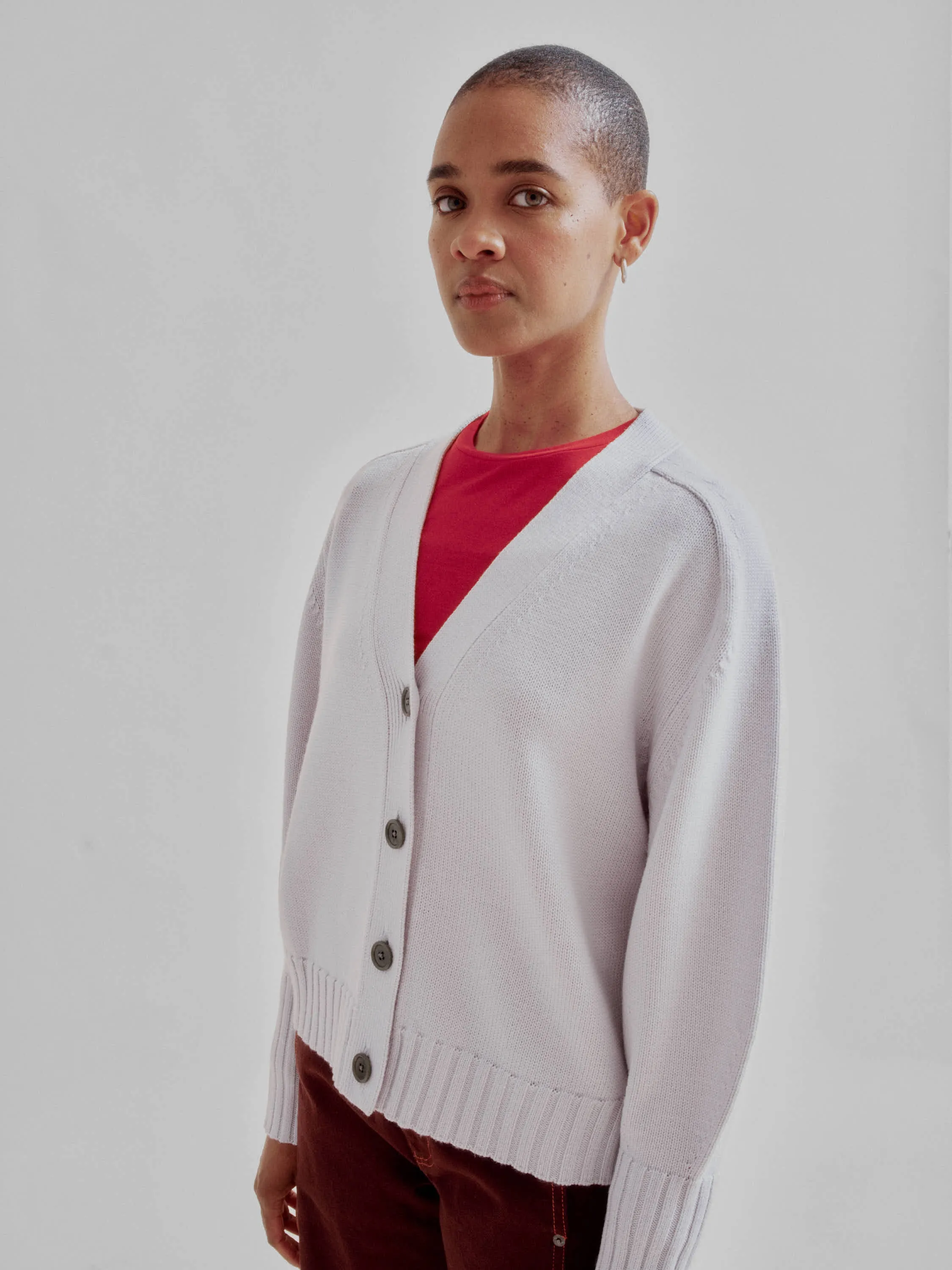 Balloon Sleeve Cardigan in Ice Gray sold by Sayaka Davis product image thumbnail 2