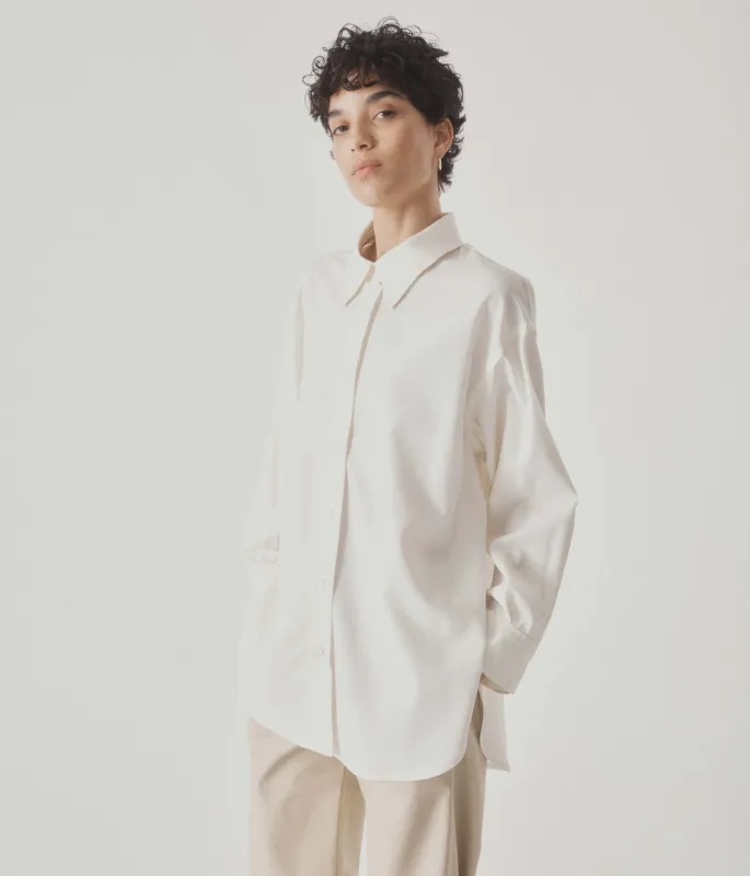 Oversized Wool Shirt in Ivory sold by Sayaka Davis