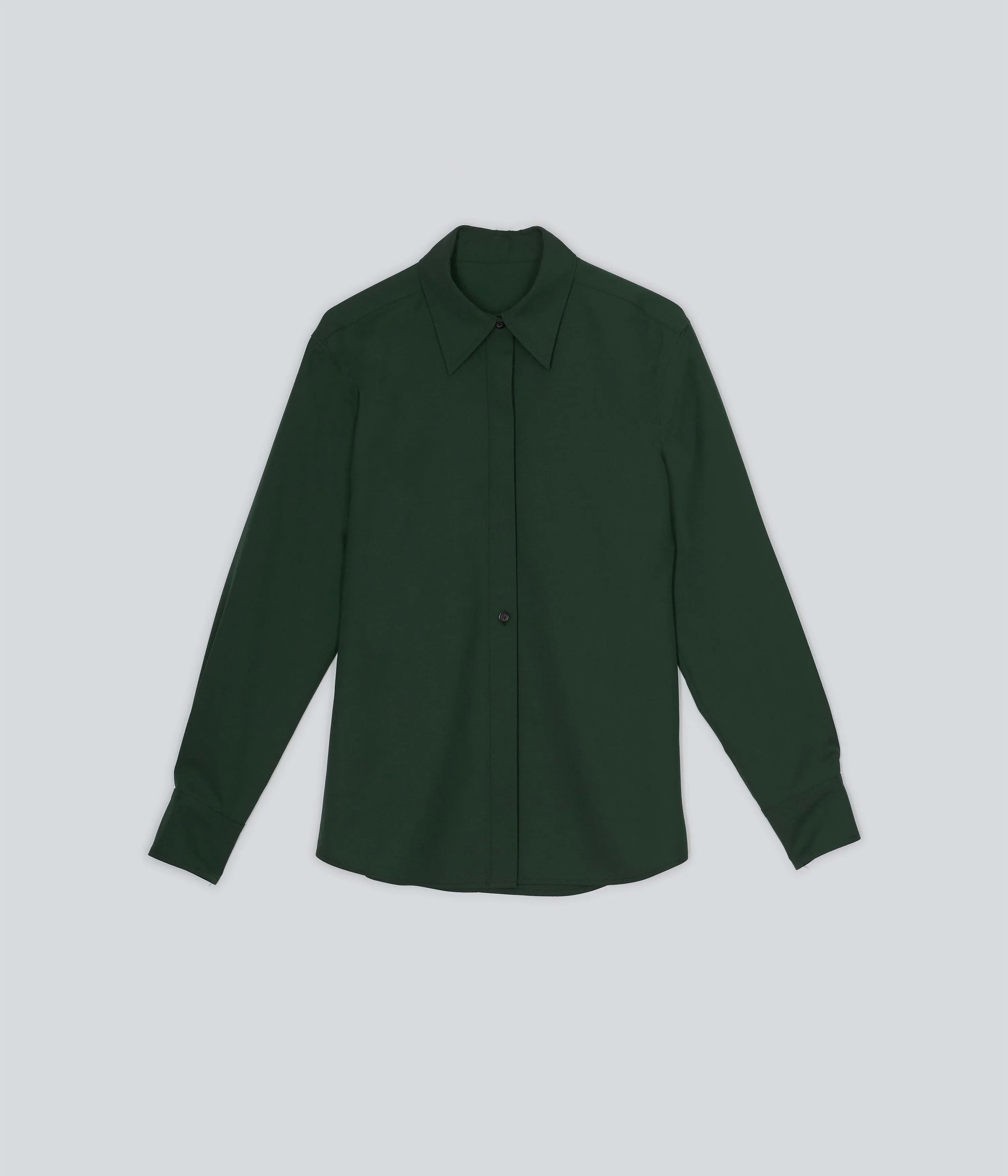 Slim Wool Shirt in Pine sold by Sayaka Davis product image thumbnail 2