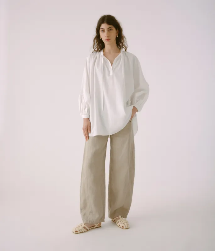 Puffy Sleeve Blouse in White made by Sayaka Davis