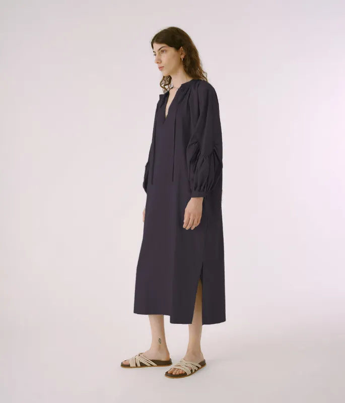 Puffy Sleeve Dress in Eggplant made by Sayaka Davis