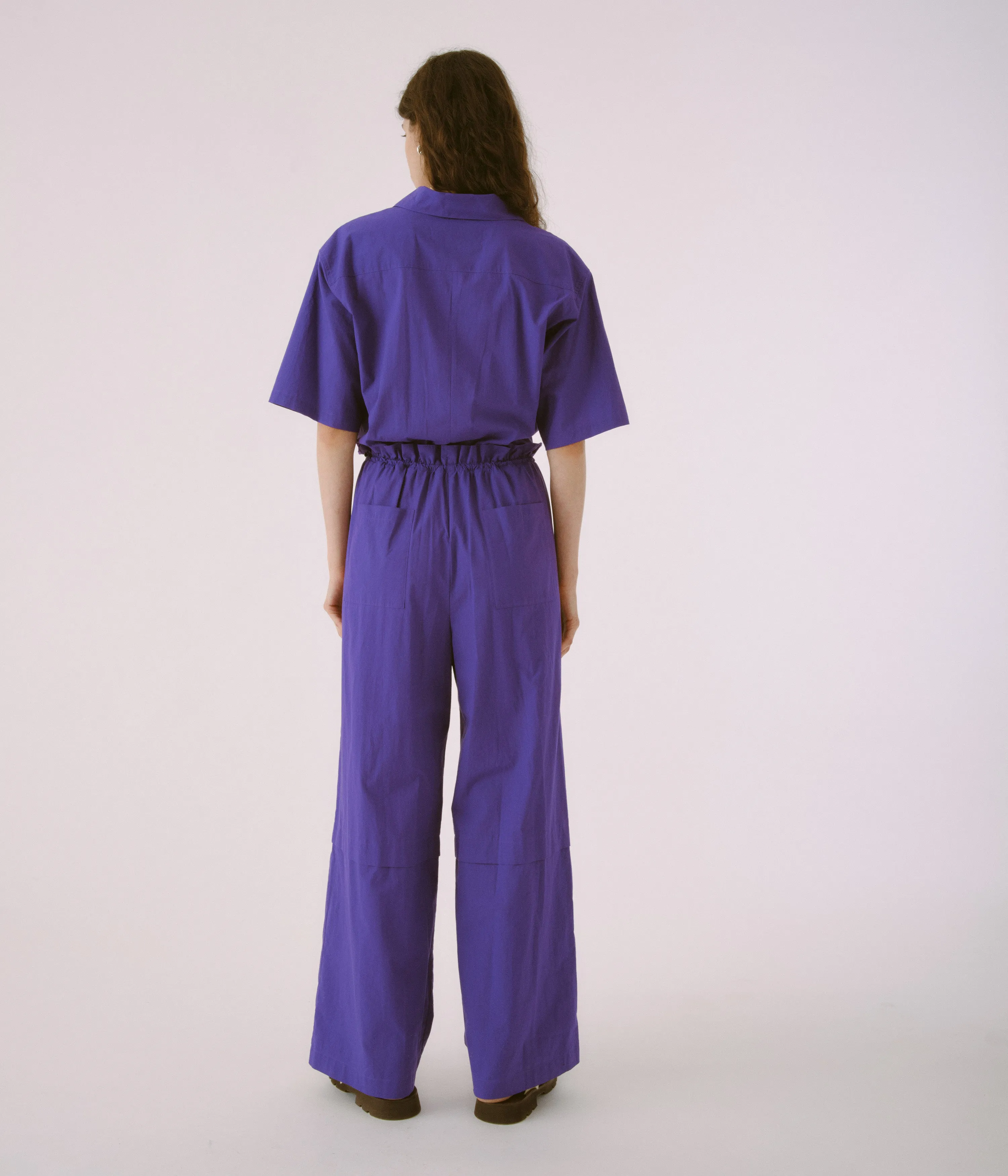 Open Collar Jumpsuit in Purple sold by Sayaka Davis product image thumbnail 4