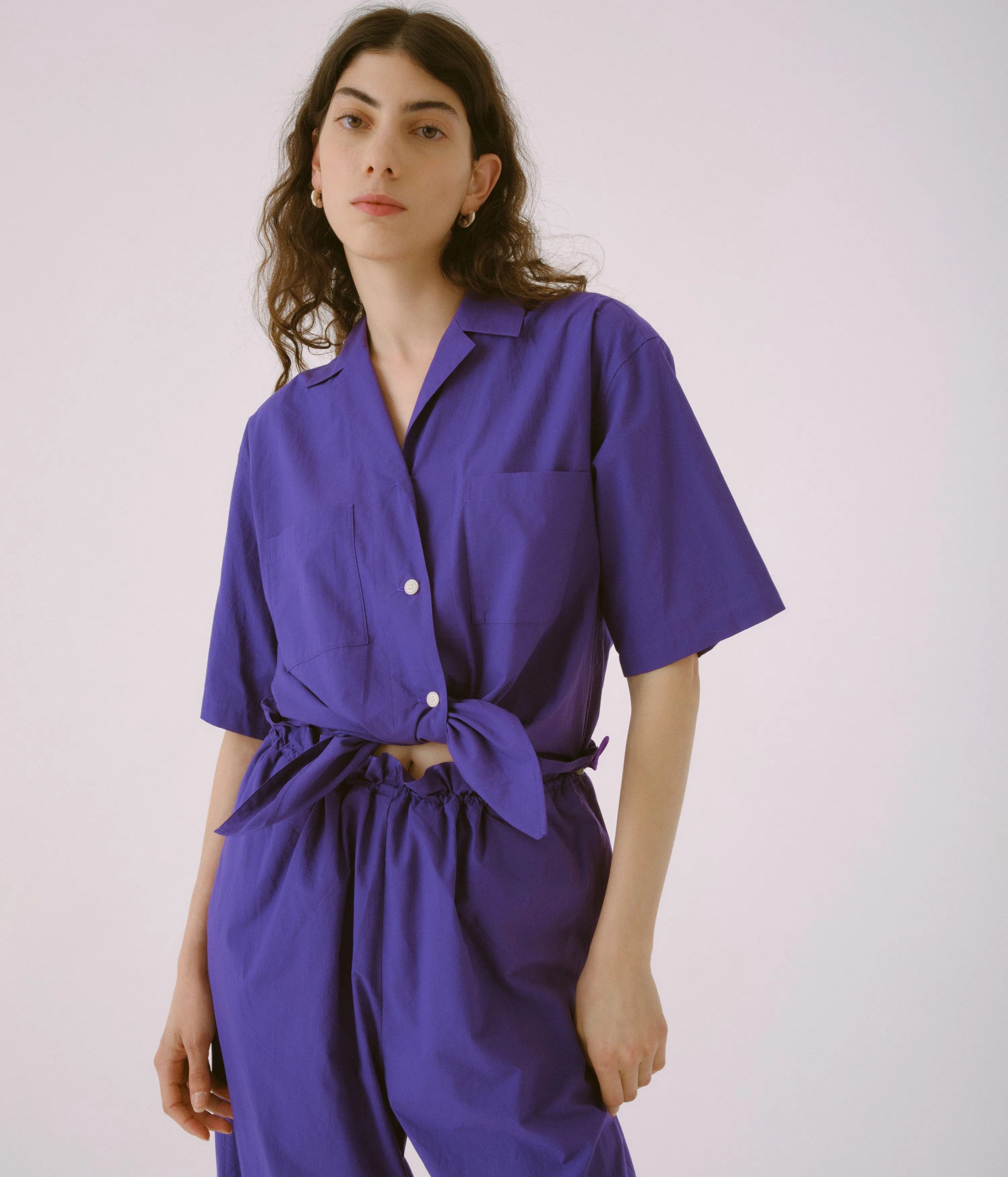 Open Collar Jumpsuit in Purple sold by Sayaka Davis product image thumbnail 3