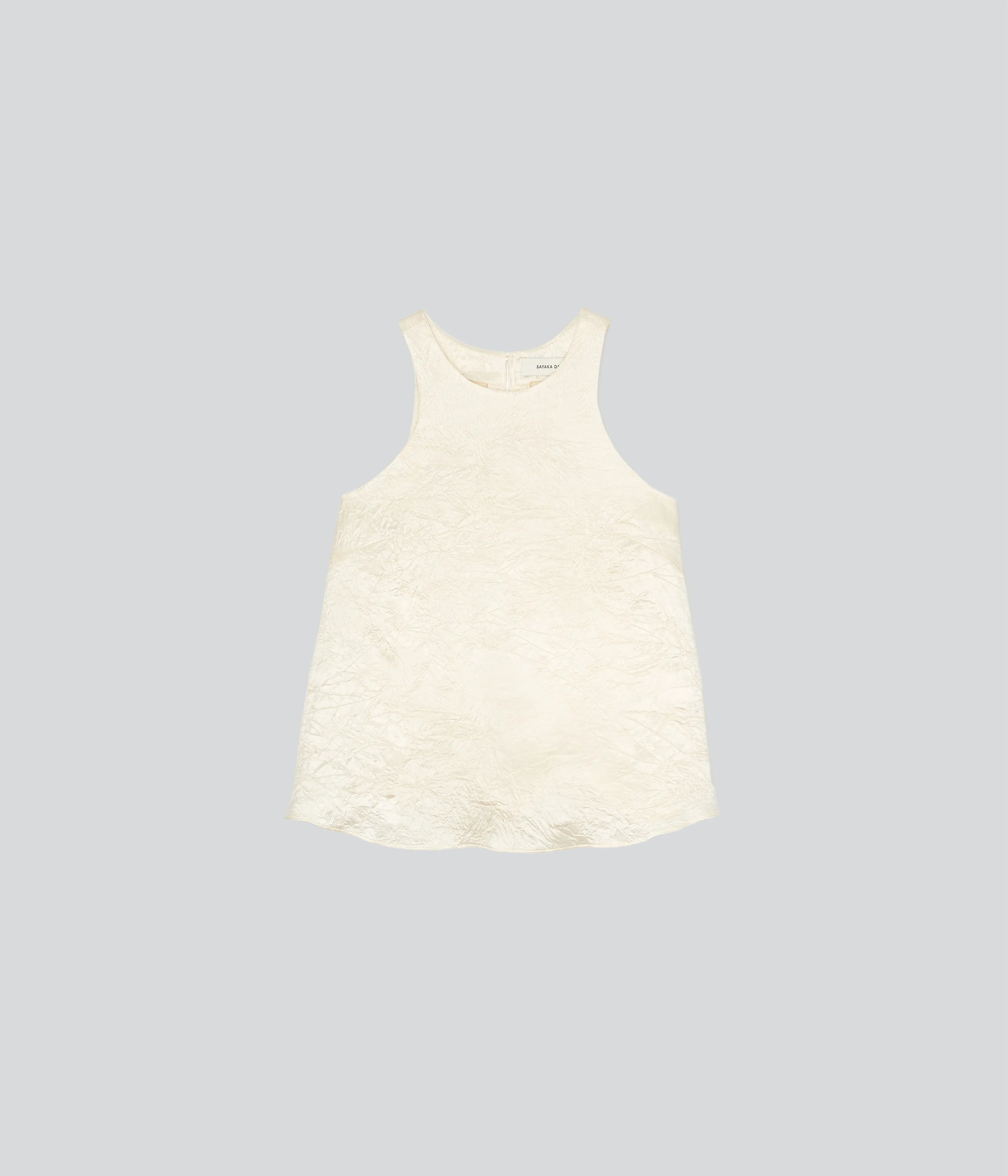 Crinkled Satin Tank in Cream sold by Sayaka Davis product image thumbnail 4