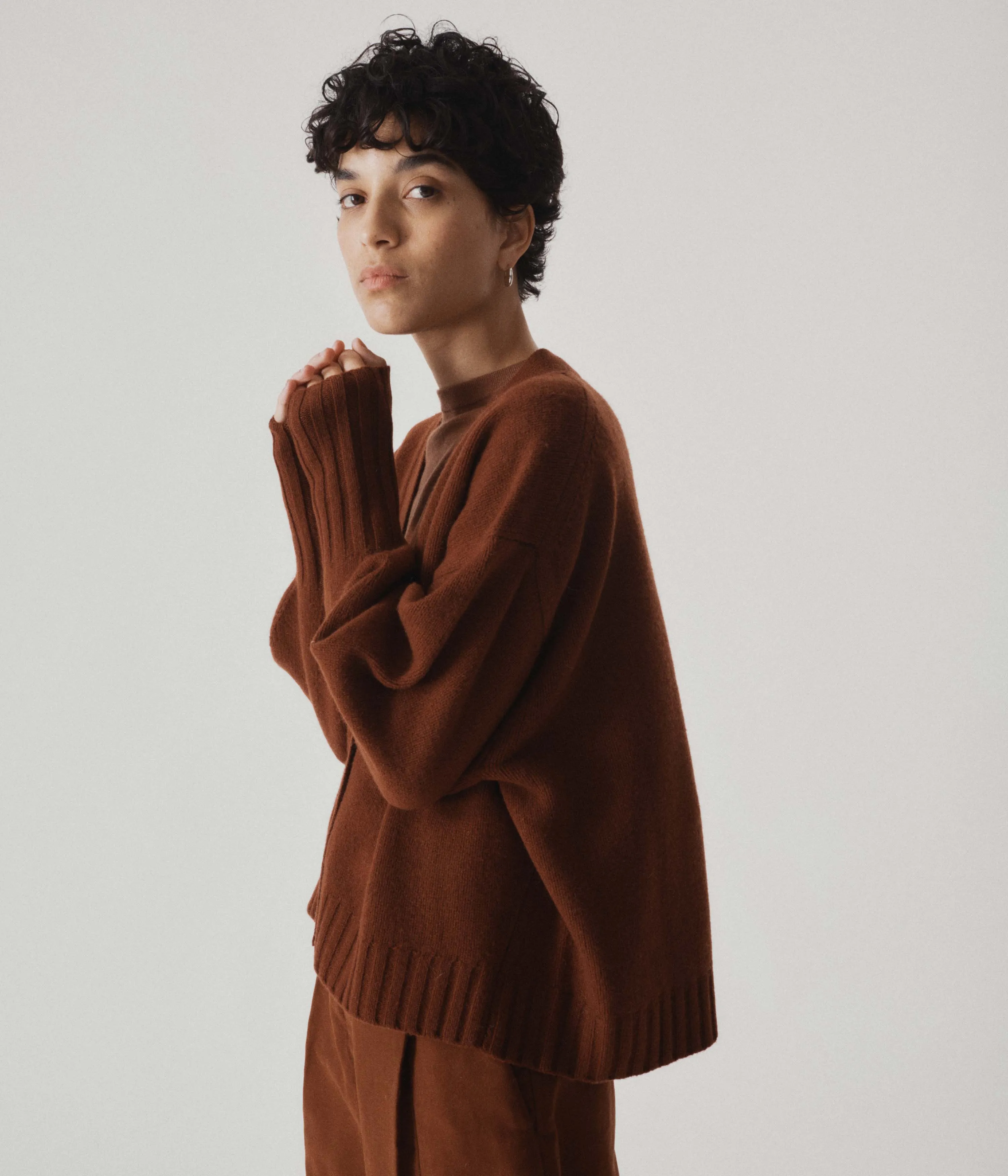 Balloon Sleeve Cardigan in Cinnamon sold by Sayaka Davis product image thumbnail 3