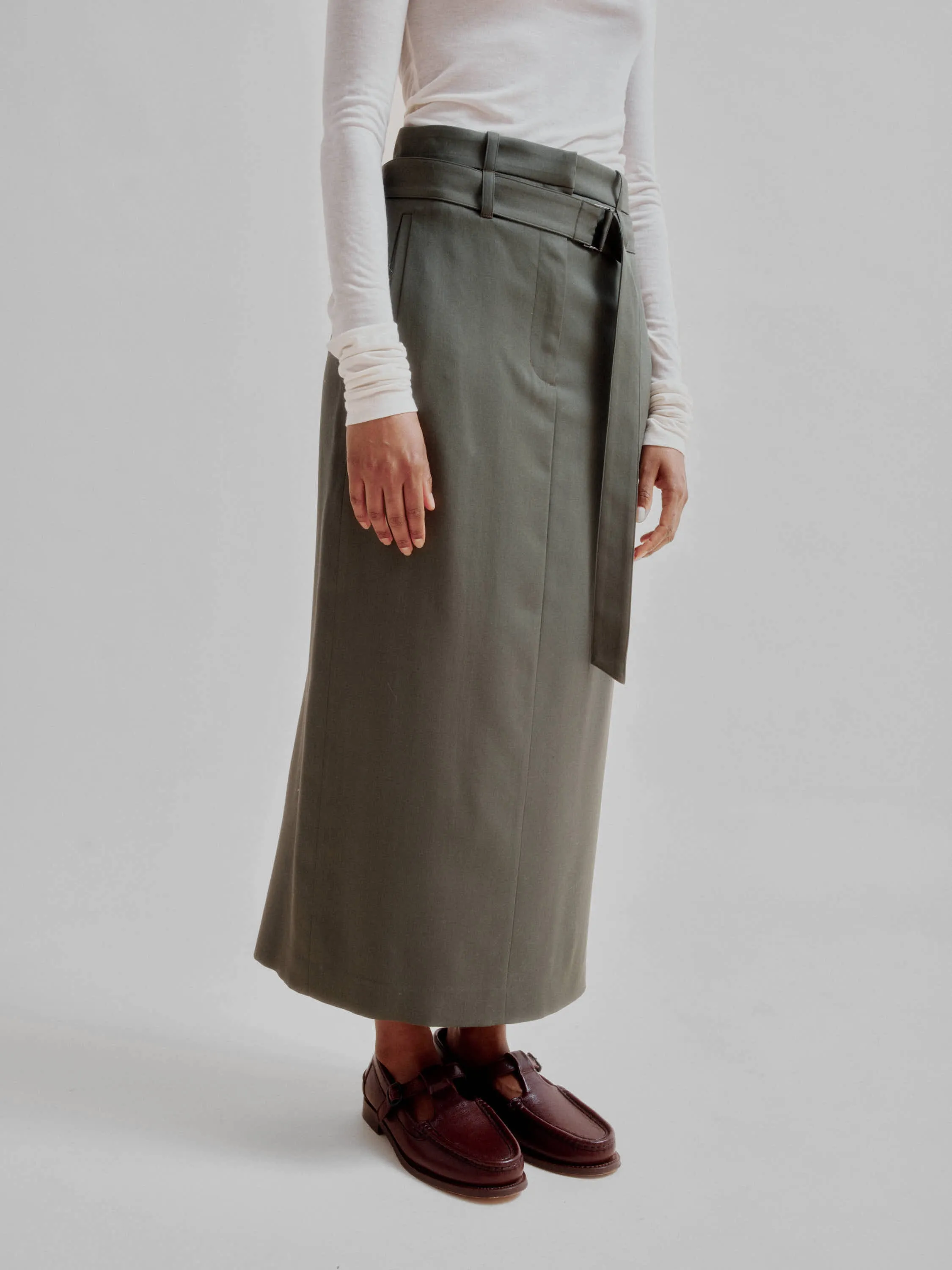 I-Line Skirt in Sap Green sold by Sayaka Davis
