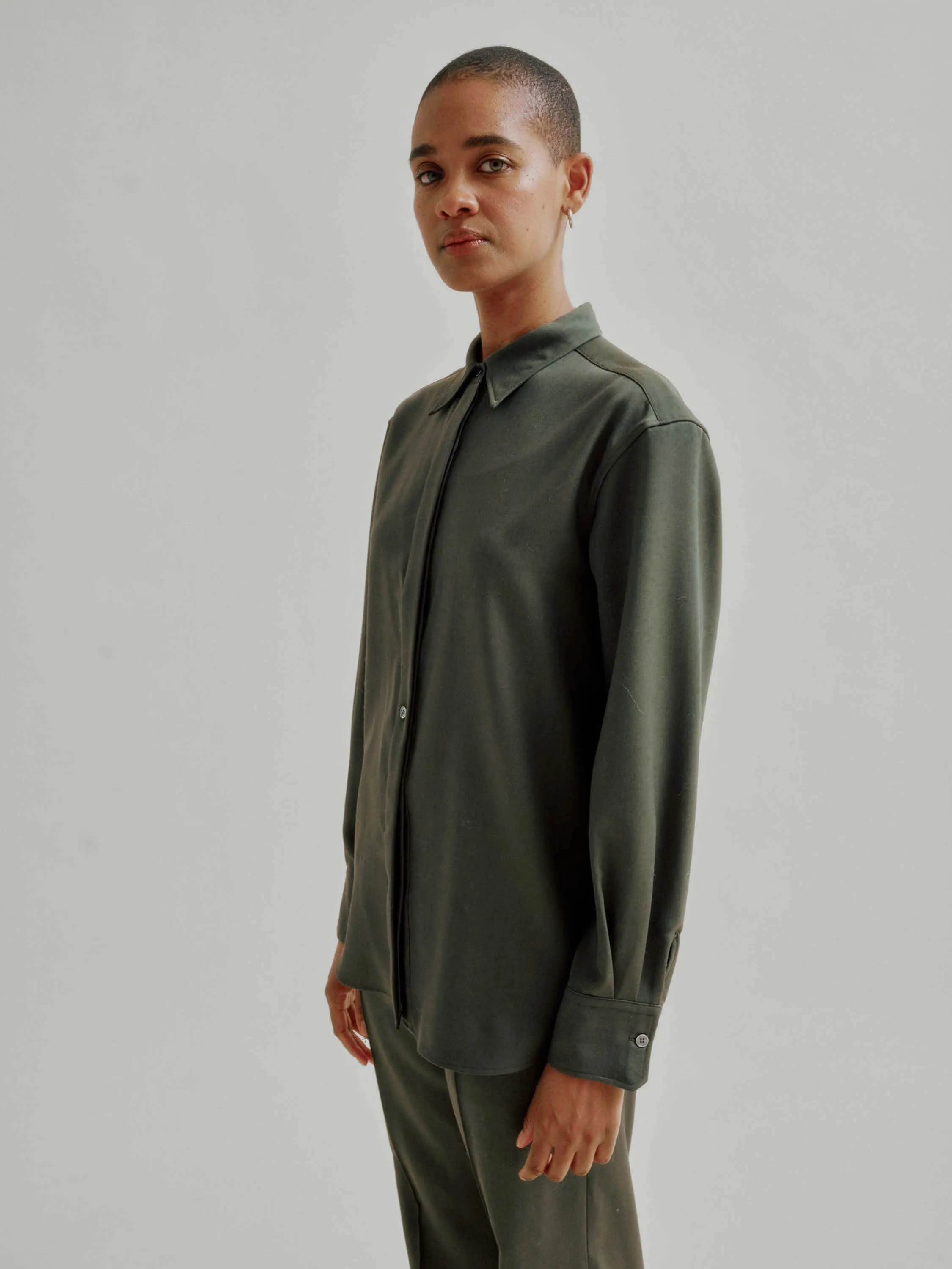 Slim Wool Shirt in Sap Green sold by Sayaka Davis product image thumbnail 3