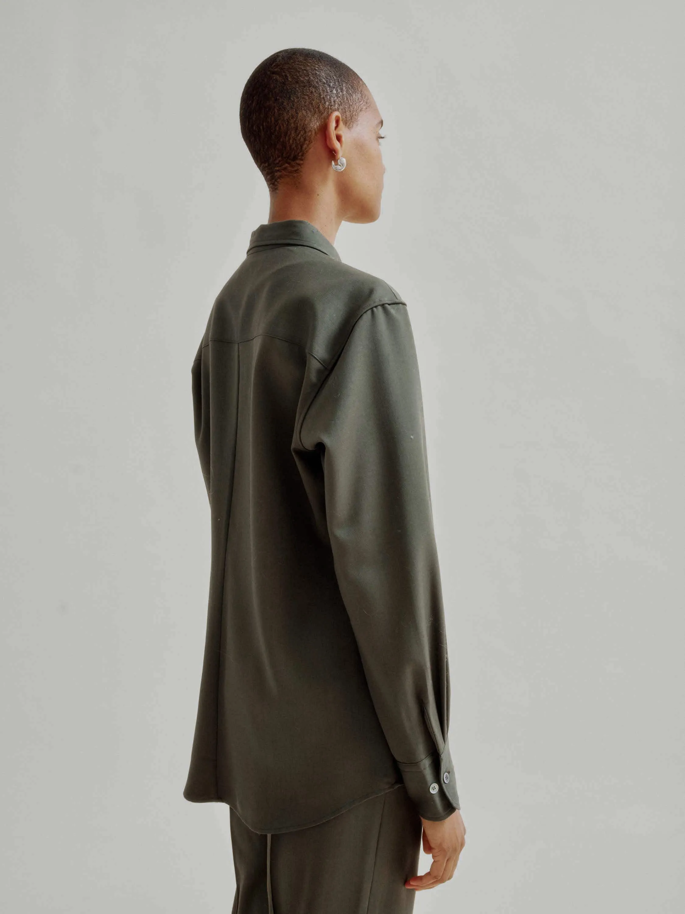 Slim Wool Shirt in Sap Green sold by Sayaka Davis product image thumbnail 4