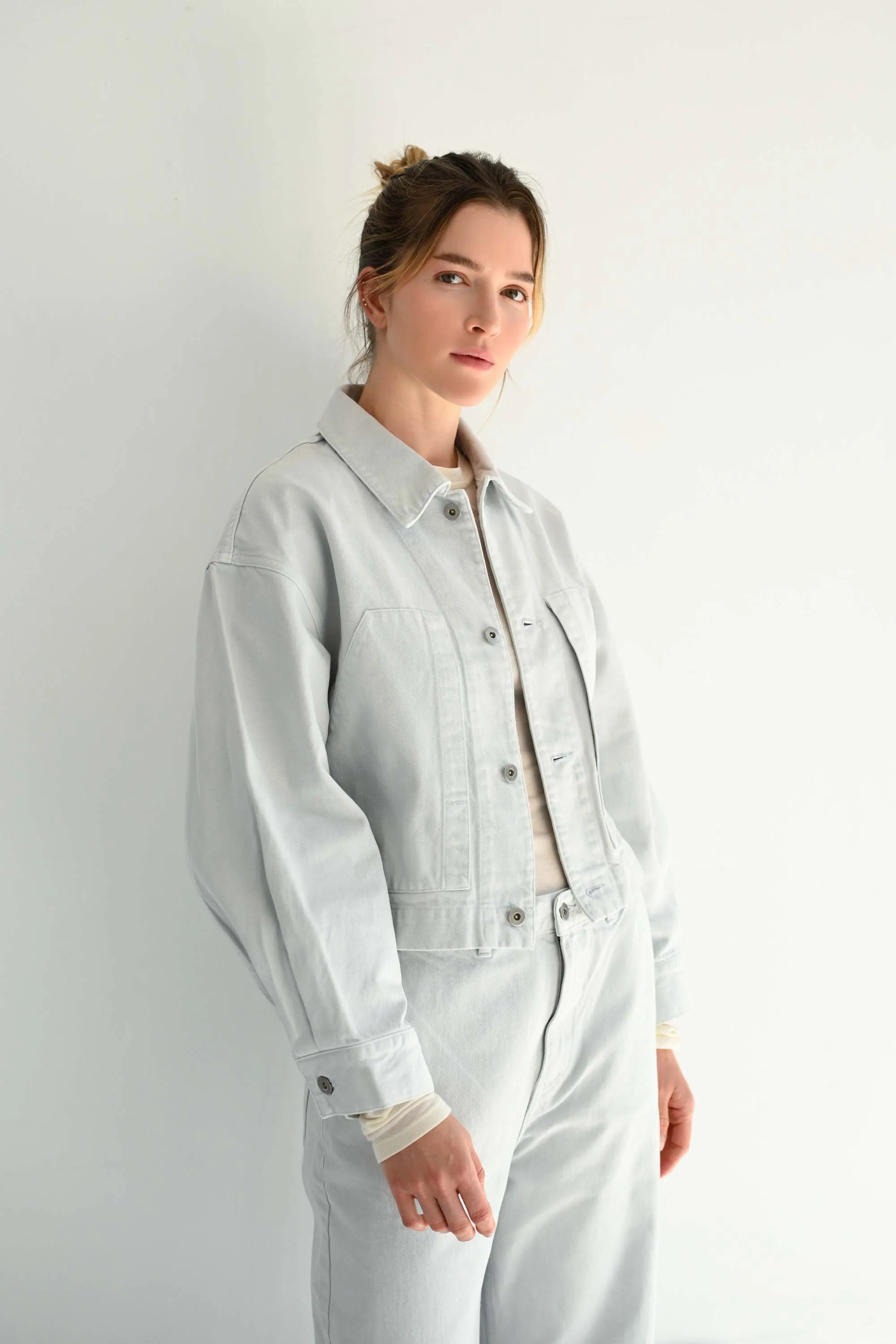 Cropped Jacket in Ice Gray sold by Sayaka Davis product image thumbnail 3