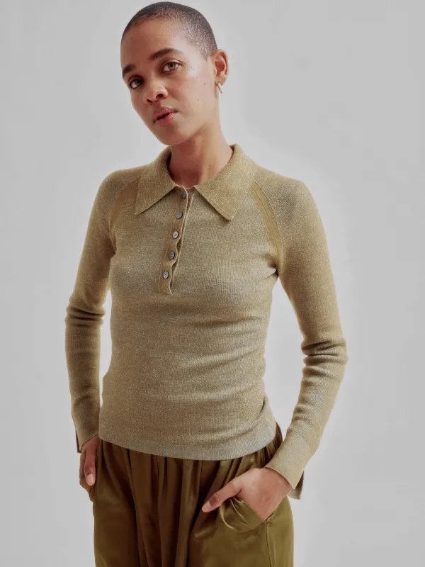 Combo Ribbed Polo in Pickle x Sky Blue sold by Sayaka Davis