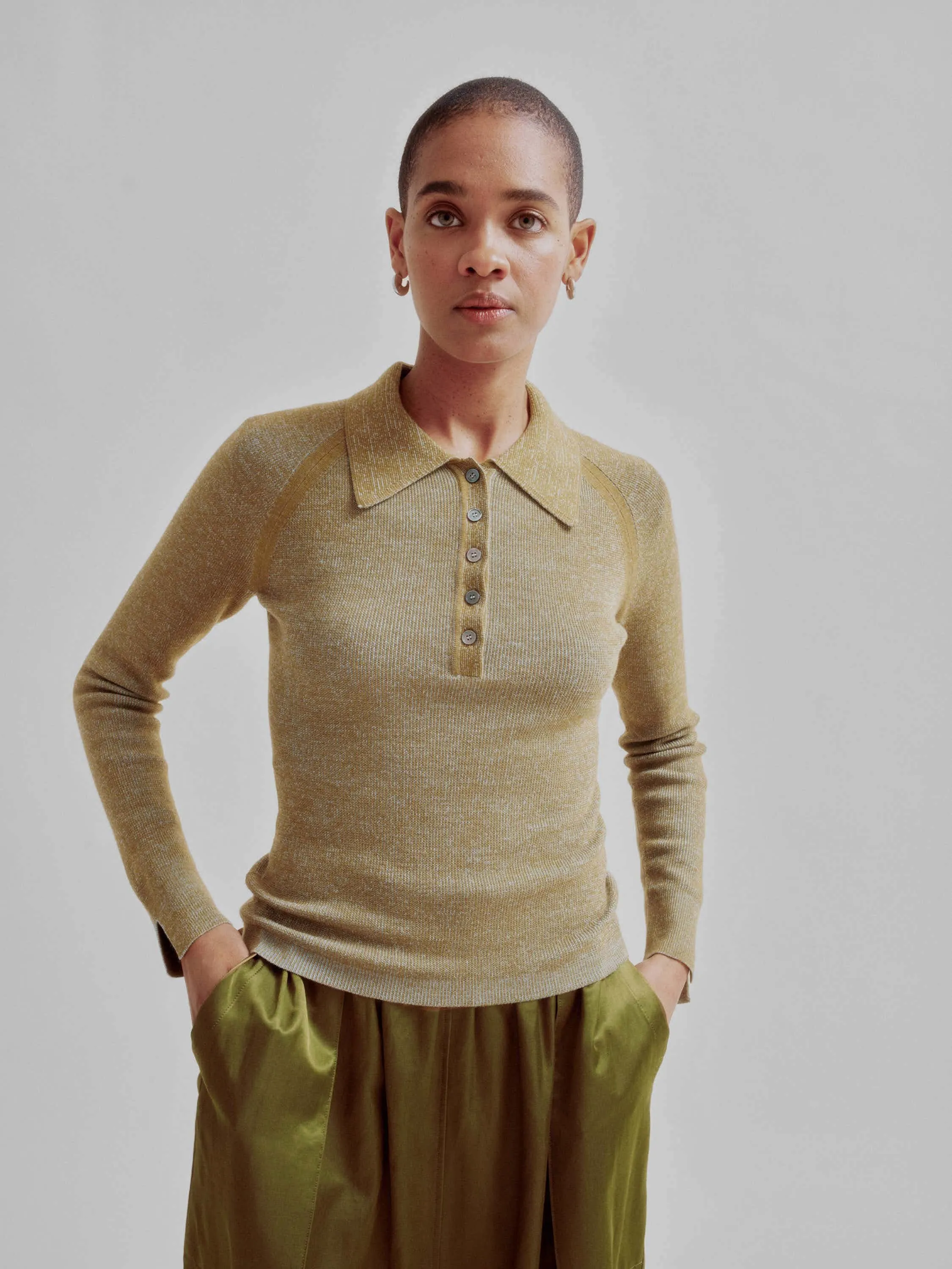 Combo Ribbed Polo in Pickle x Sky Blue sold by Sayaka Davis product image thumbnail 3