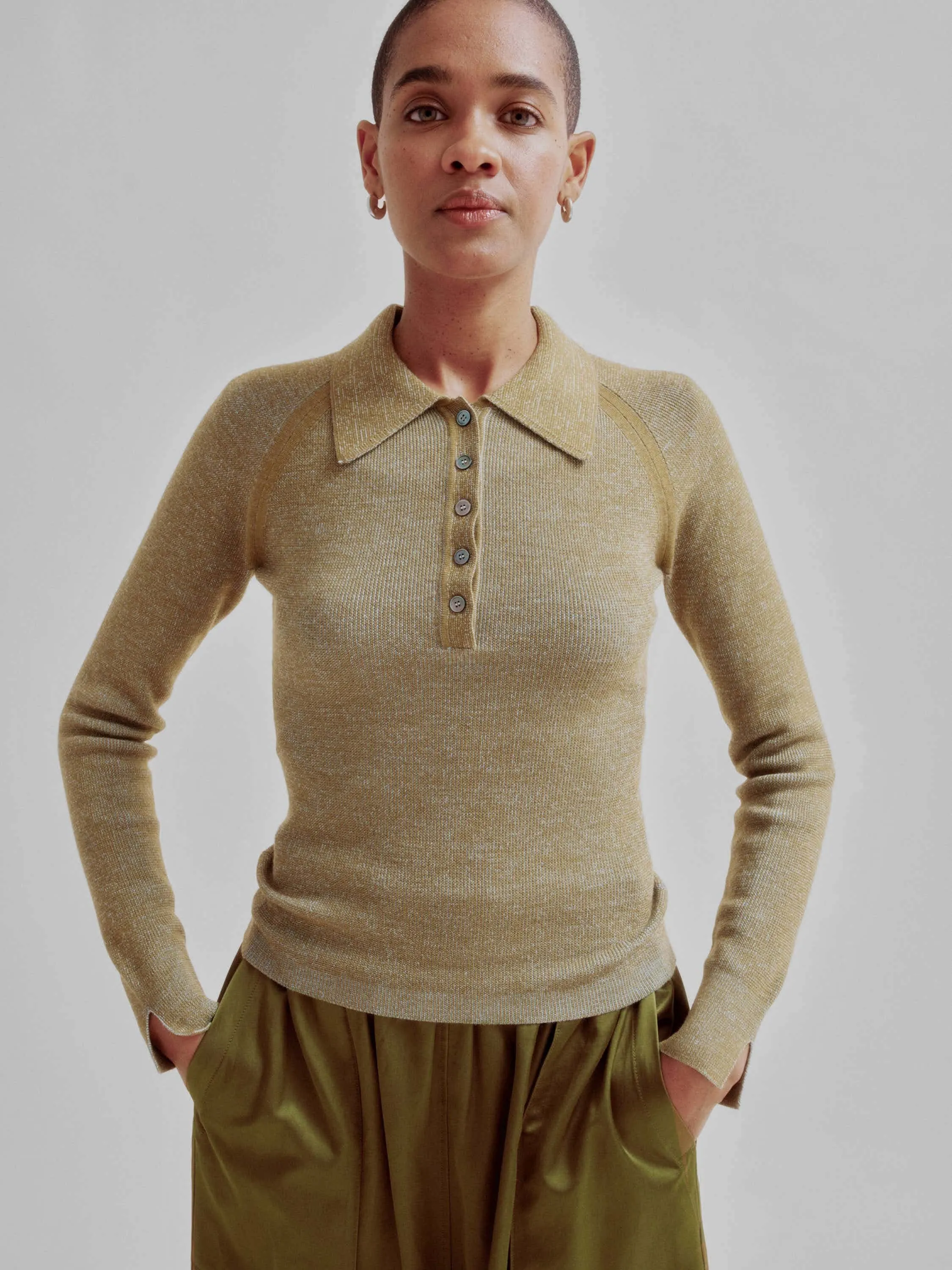 Combo Ribbed Polo in Pickle x Sky Blue sold by Sayaka Davis product image thumbnail 4