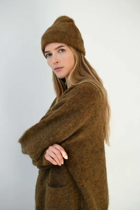 Brushed Mohair Beanie in Spices made by Sayaka Davis