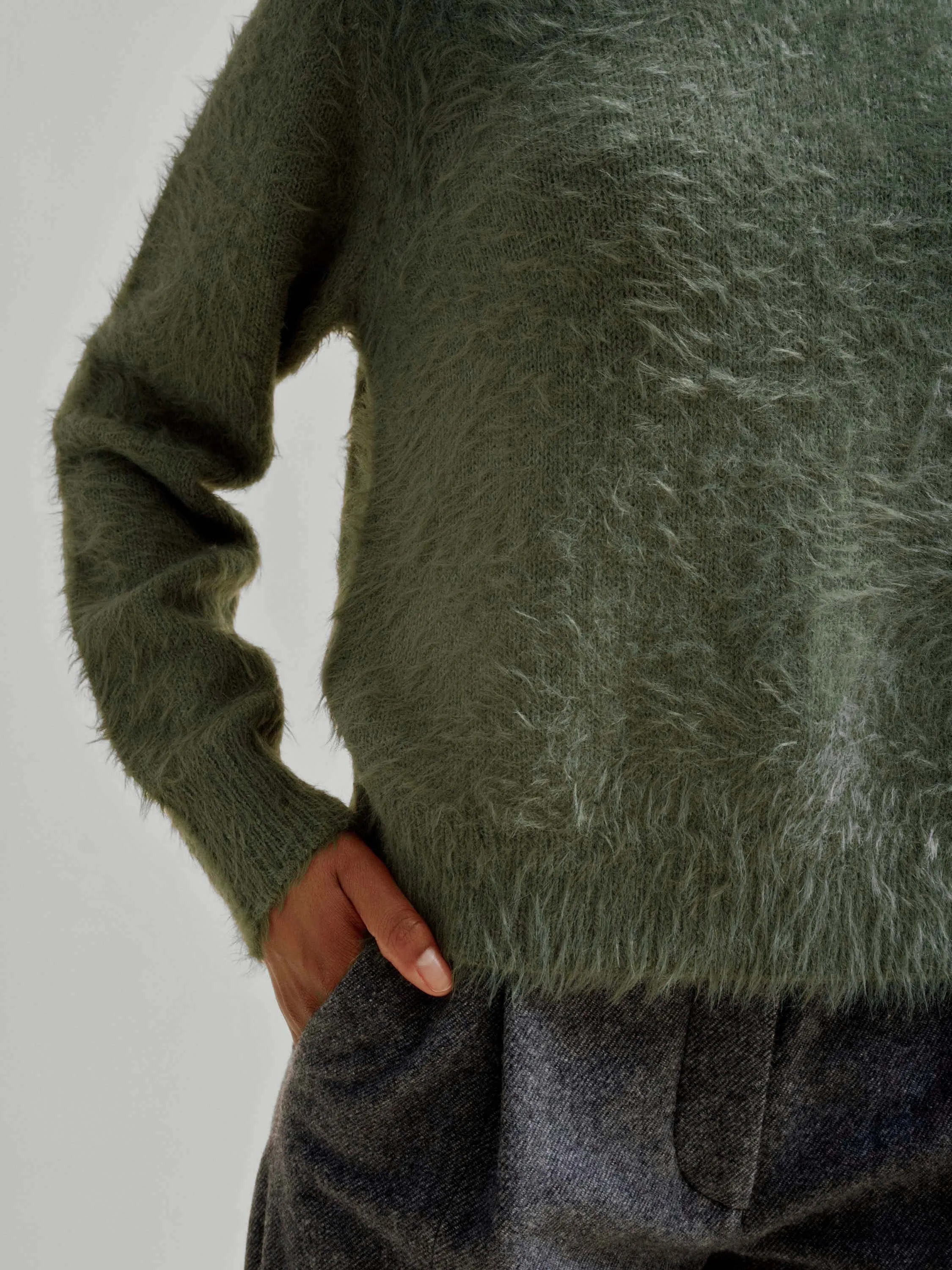 Shaggy Pullover in Moss Green sold by Sayaka Davis product image thumbnail 5