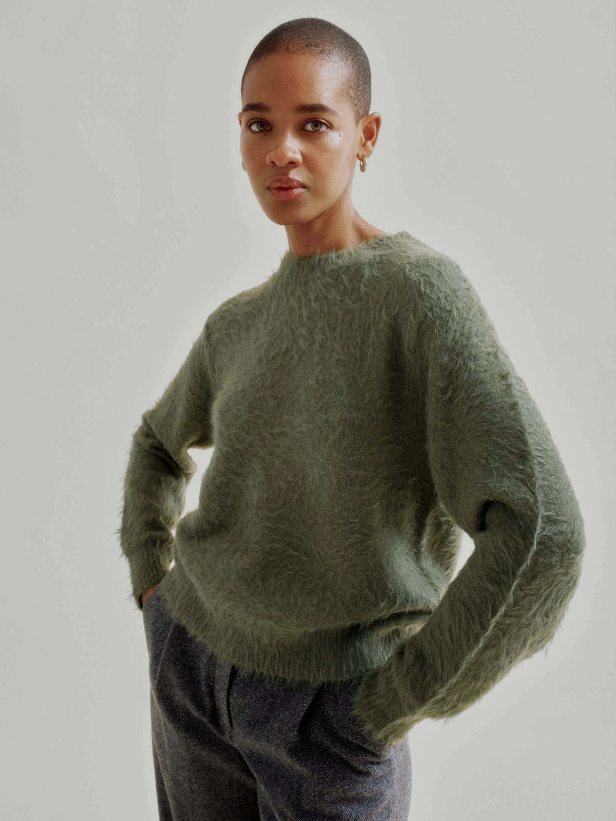 Shaggy Pullover in Moss Green sold by Sayaka Davis product image thumbnail 2